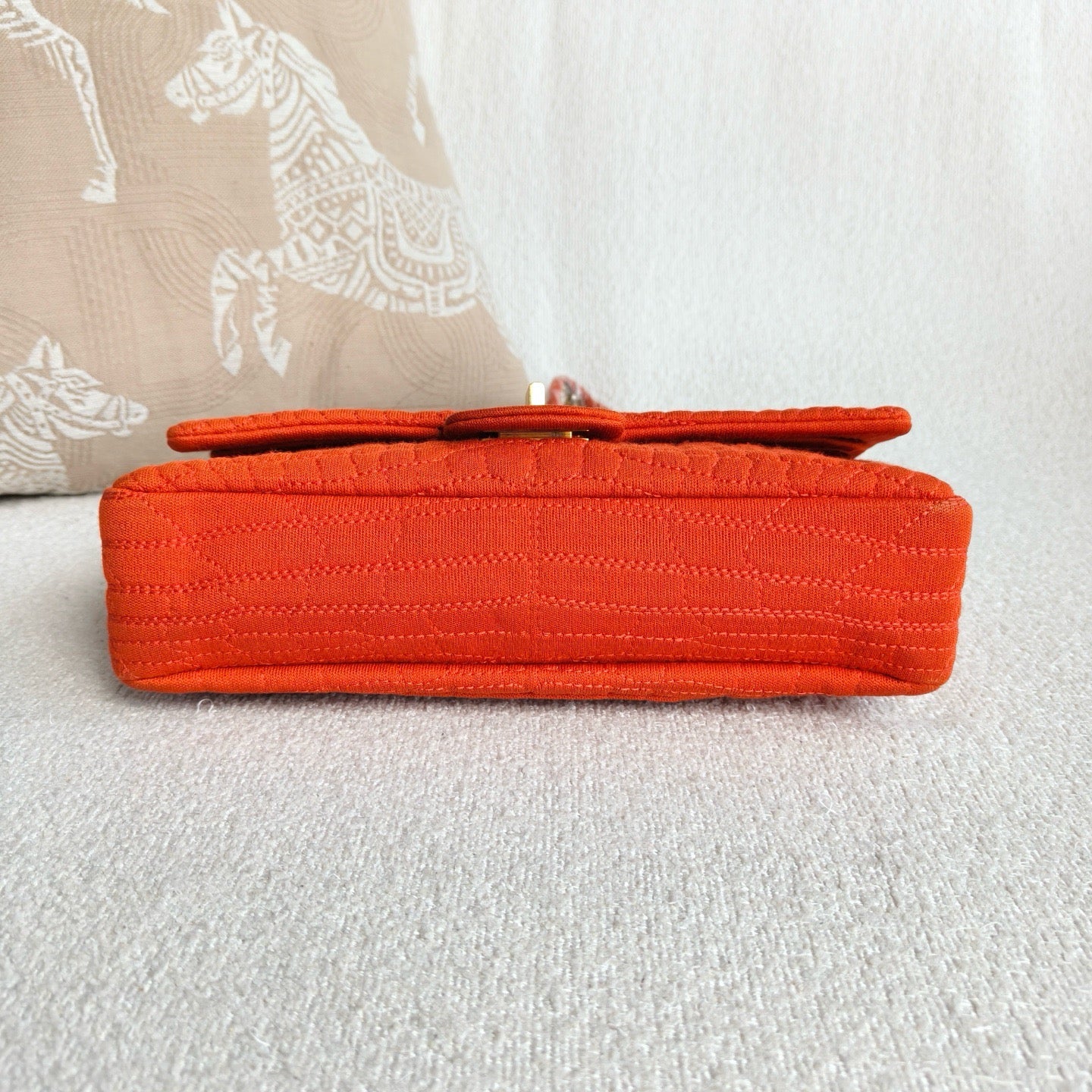 Chanel - 2.55 Flap Bag - Canvas - Orange - (Small)
