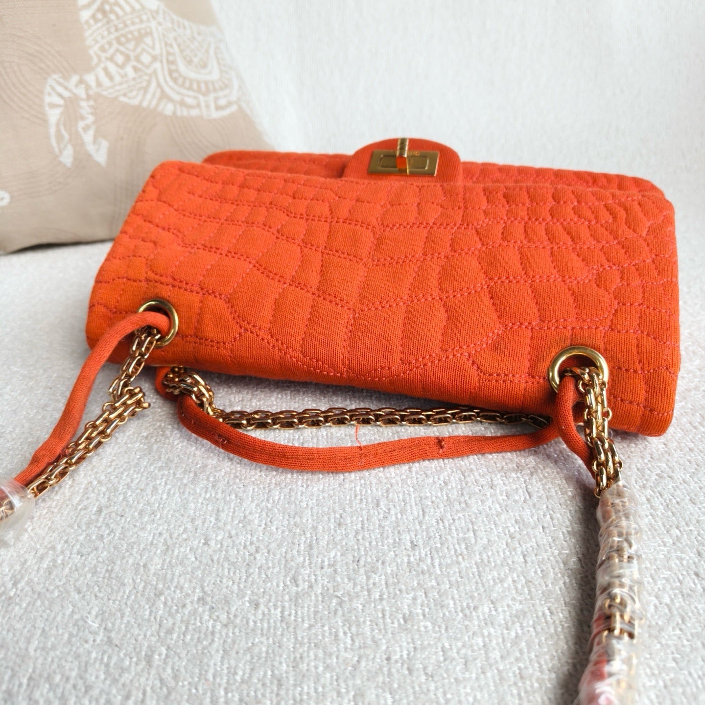 Chanel - 2.55 Flap Bag - Canvas - Orange - (Small)