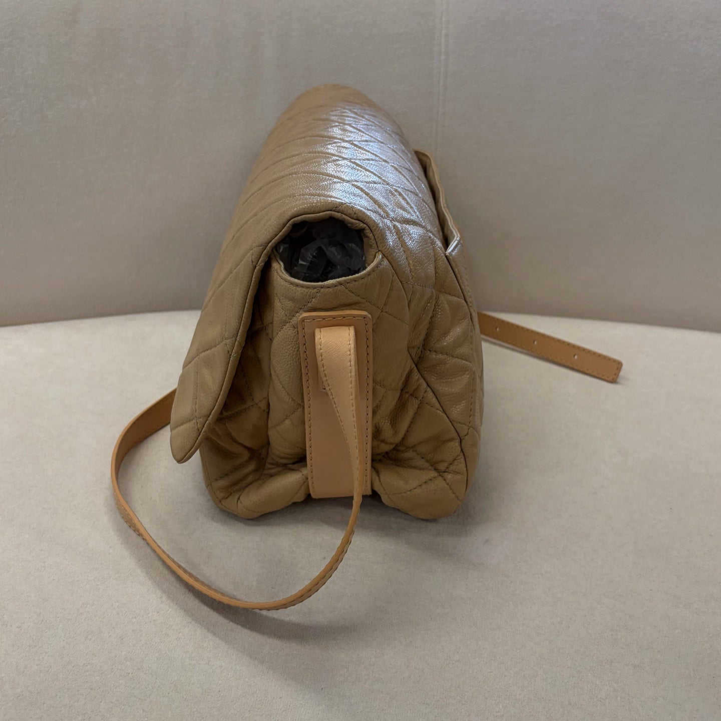 Chanel - 2.55 - Leather - Beige - (large)