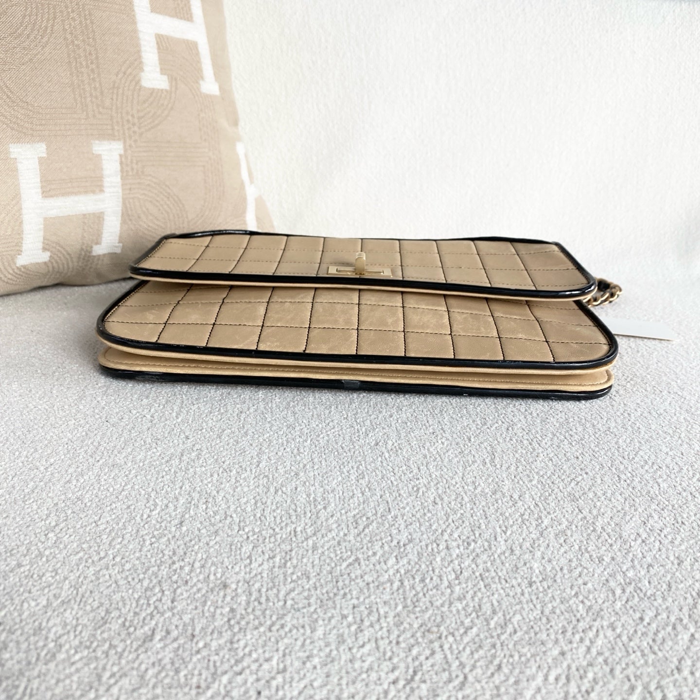 Chanel - 2.55 - Leather - Beige - (Other)