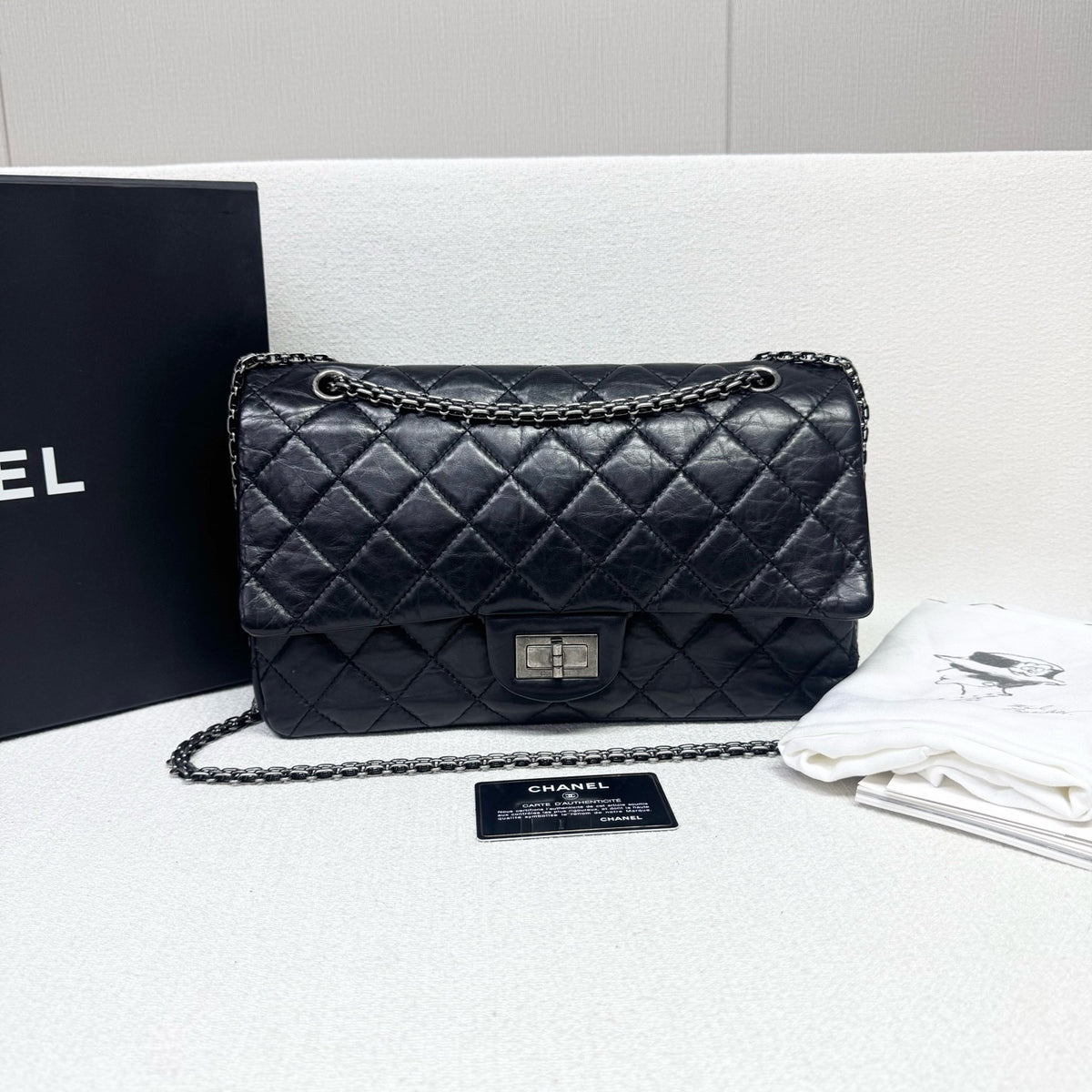 Chanel - 2.55 - Leather - Black - (Large)