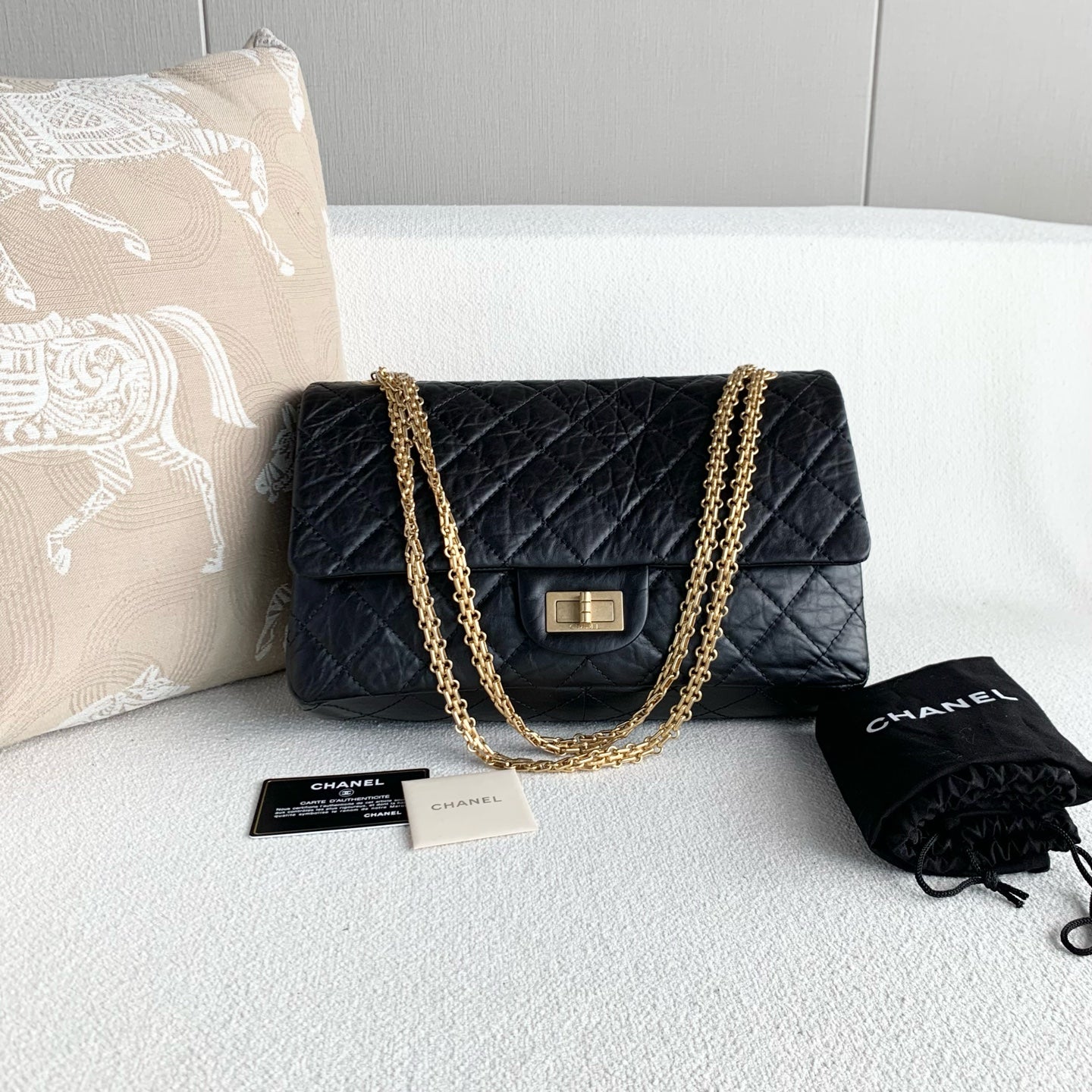 Chanel - 2.55 - Leather - Black - (large)