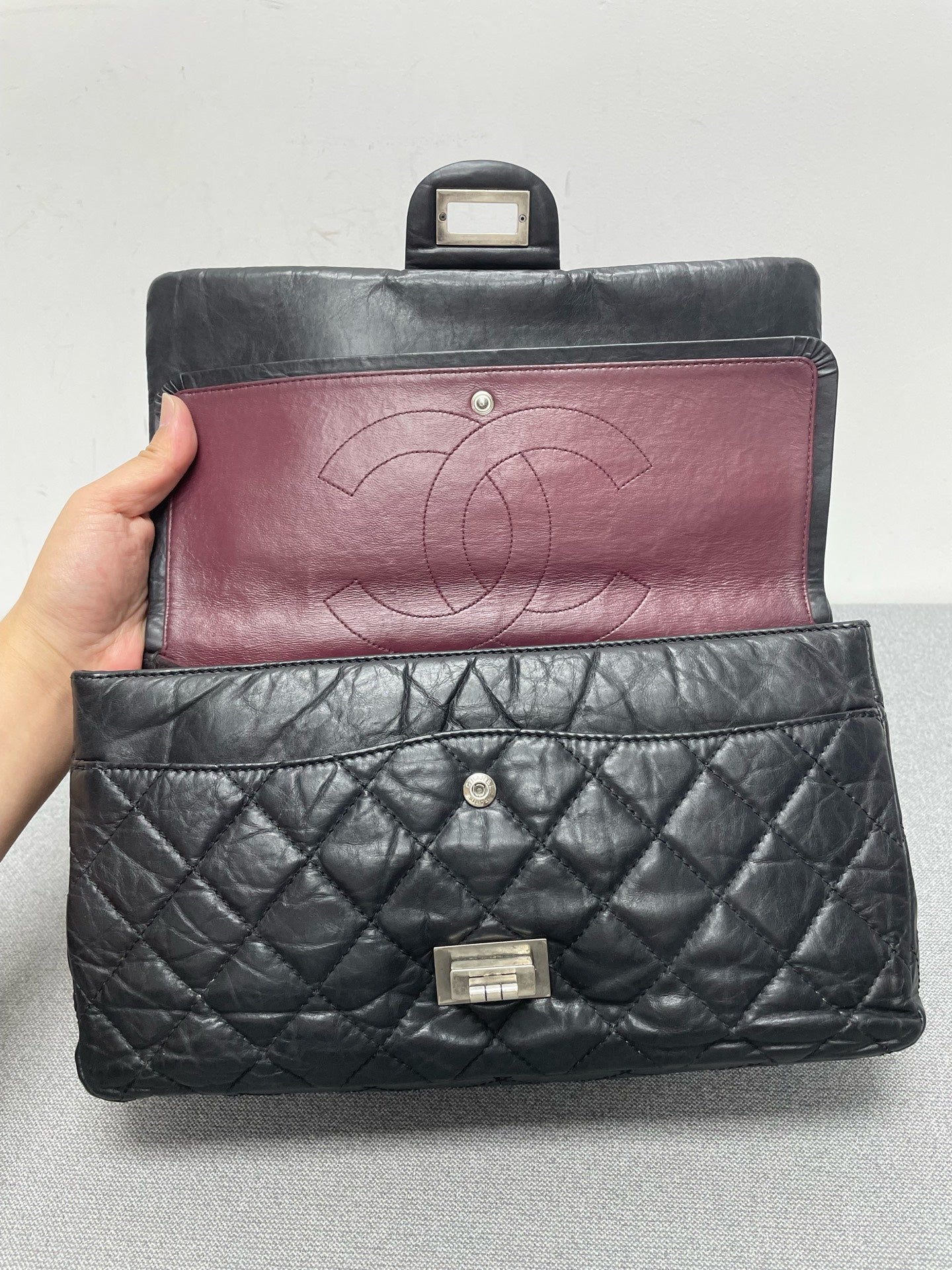 Chanel - 2.55 - Leather - Black - (Large)