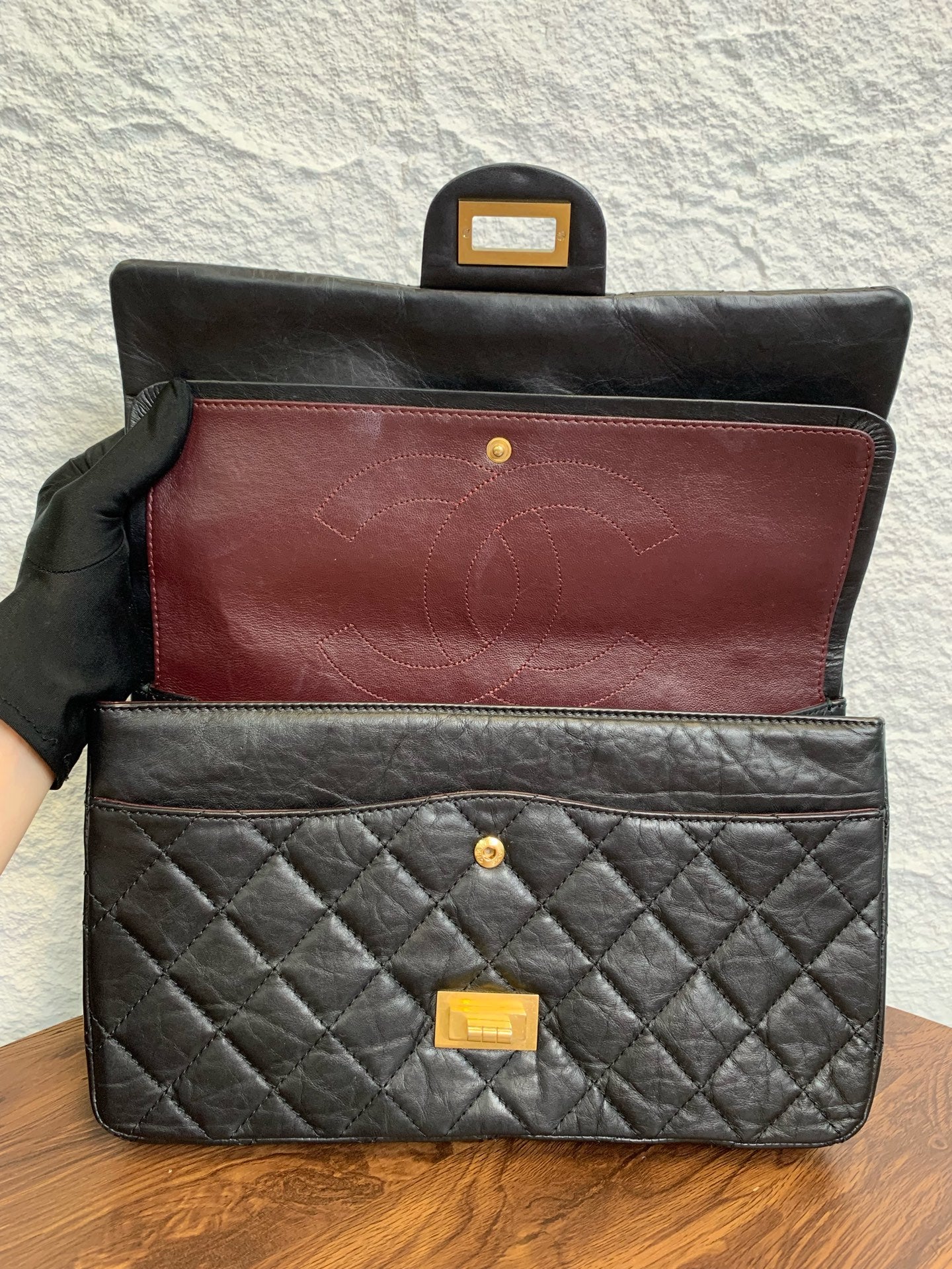 Chanel - 2.55 - Leather - Black - (large)