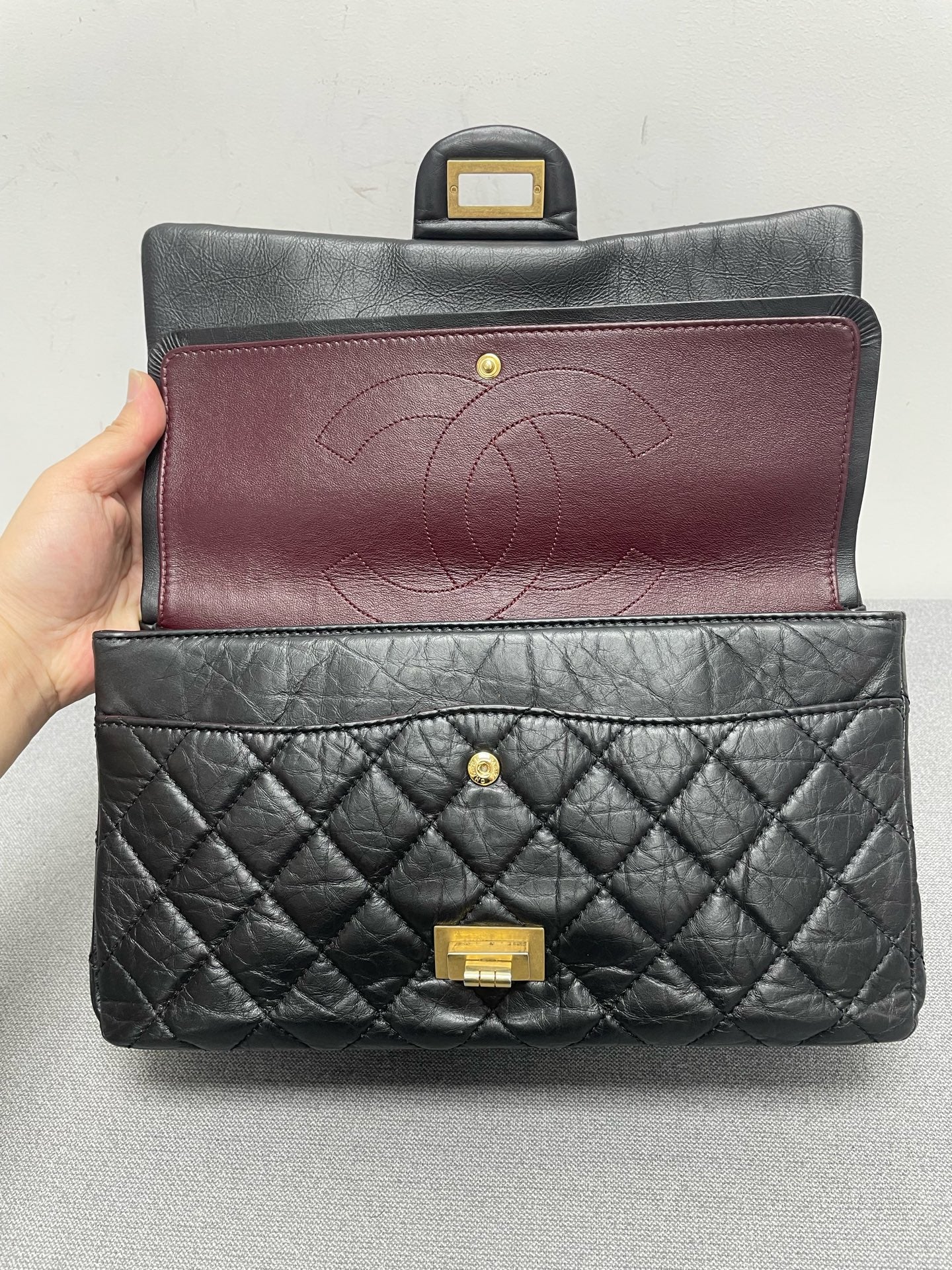 Chanel - 2.55 - Leather - Black - (large)