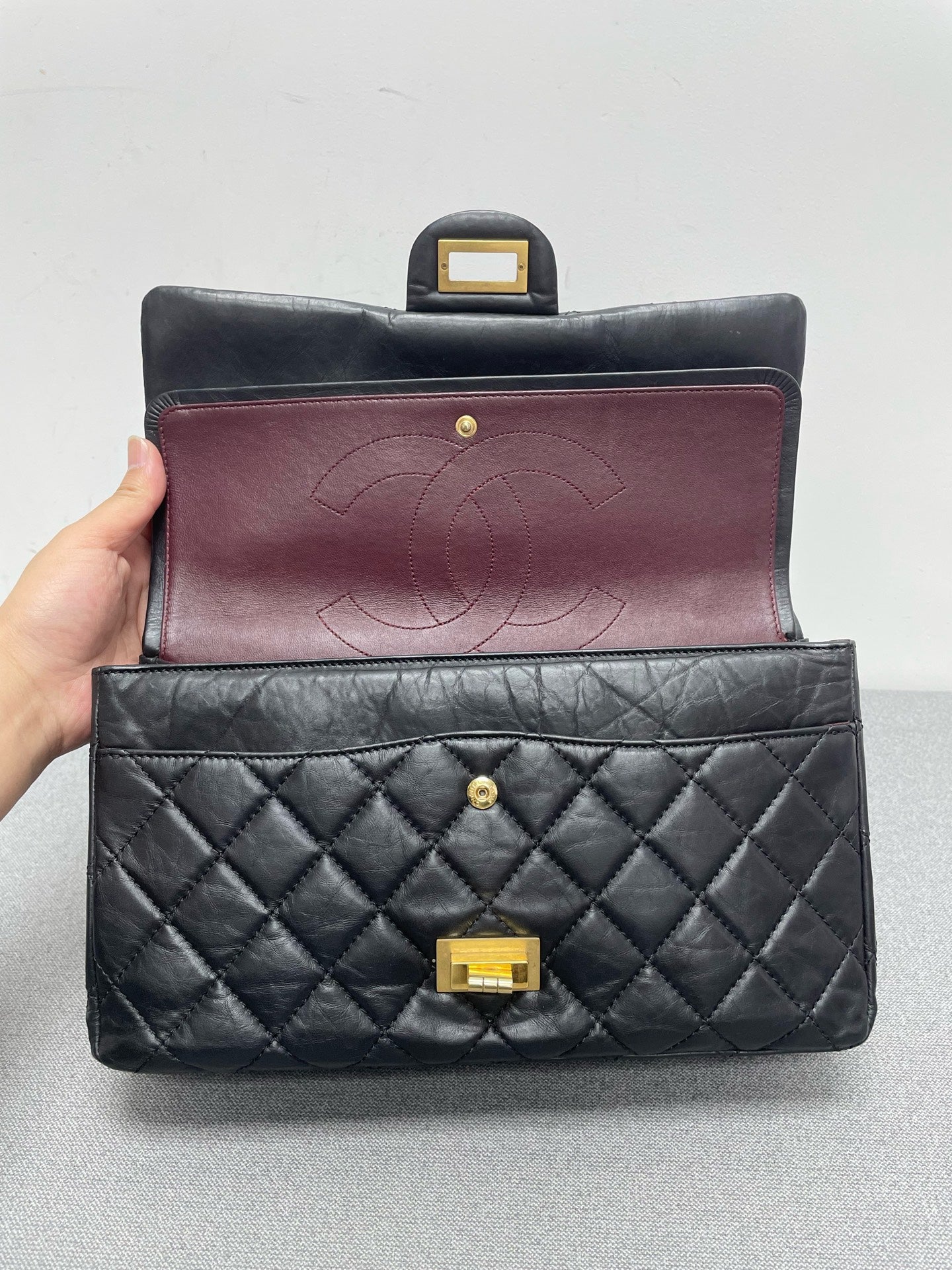 Chanel - 2.55 - Leather - Black - (large)