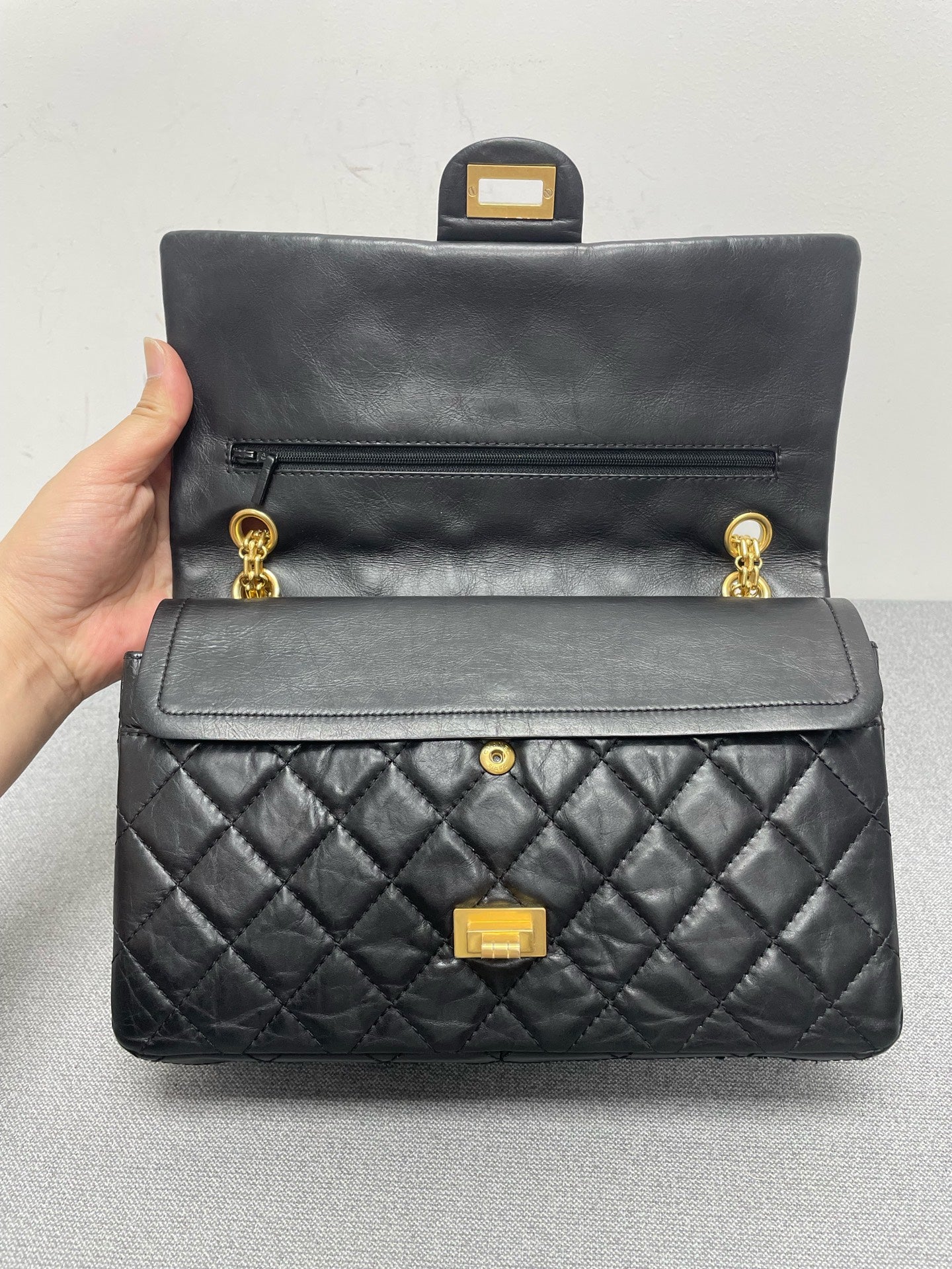 Chanel - 2.55 - Leather - Black - (Medium)