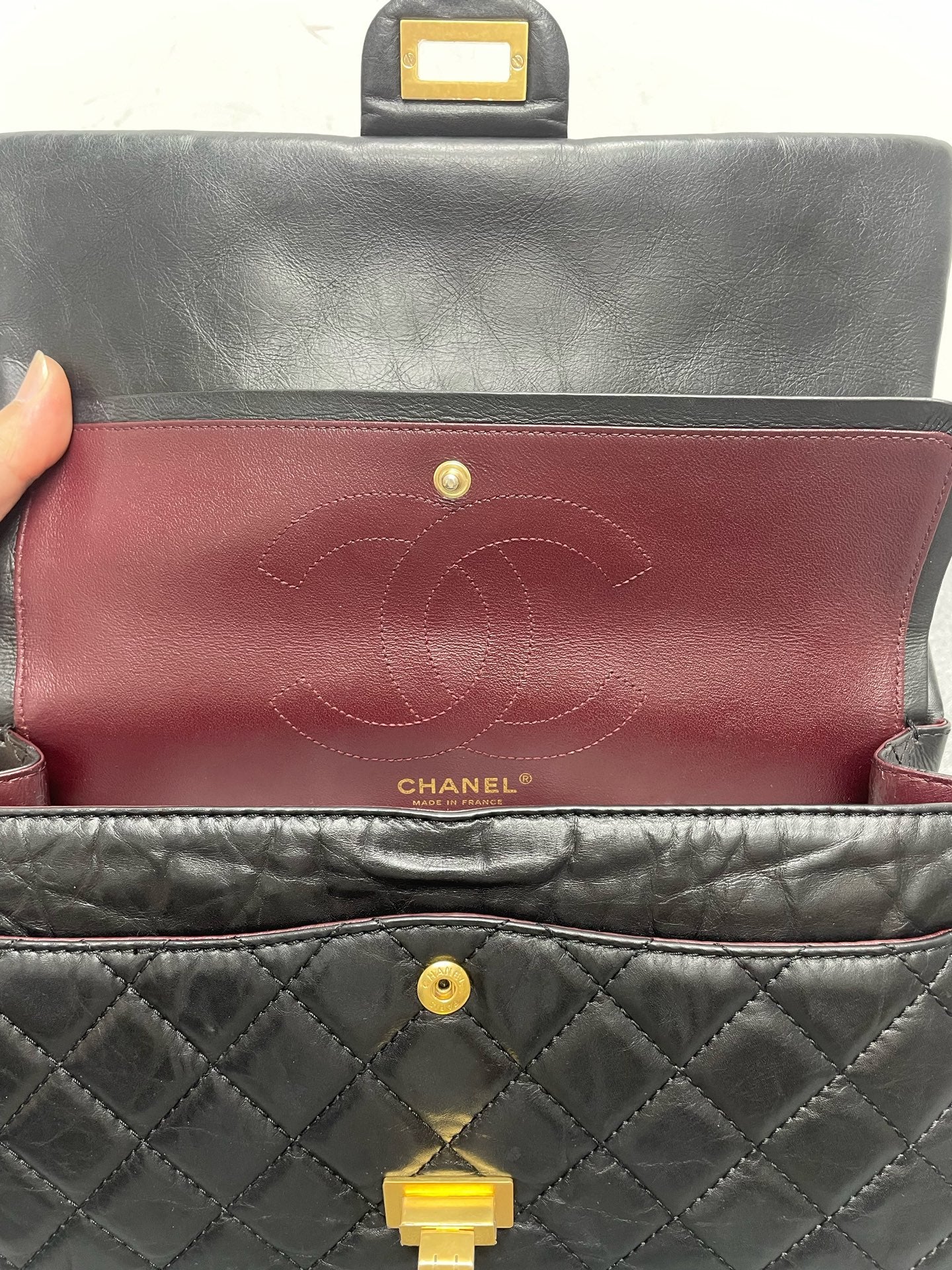 Chanel - 2.55 - Leather - Black - (Medium)