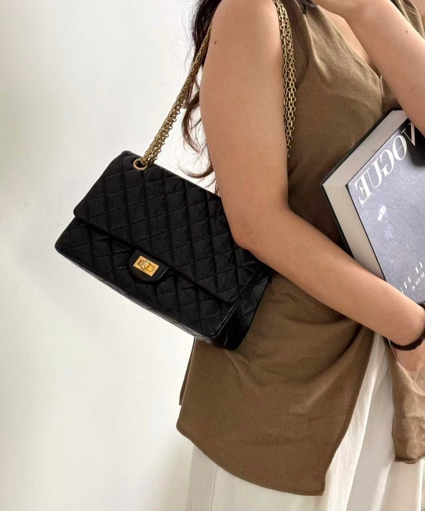Chanel - 2.55 - Leather - Black - (medium)