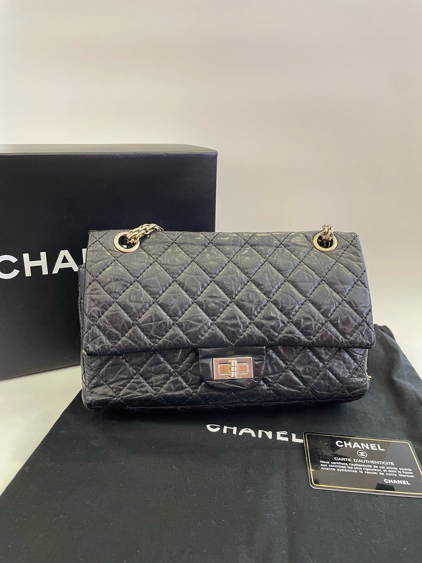 Chanel - 2.55 - Leather - Black - (small)