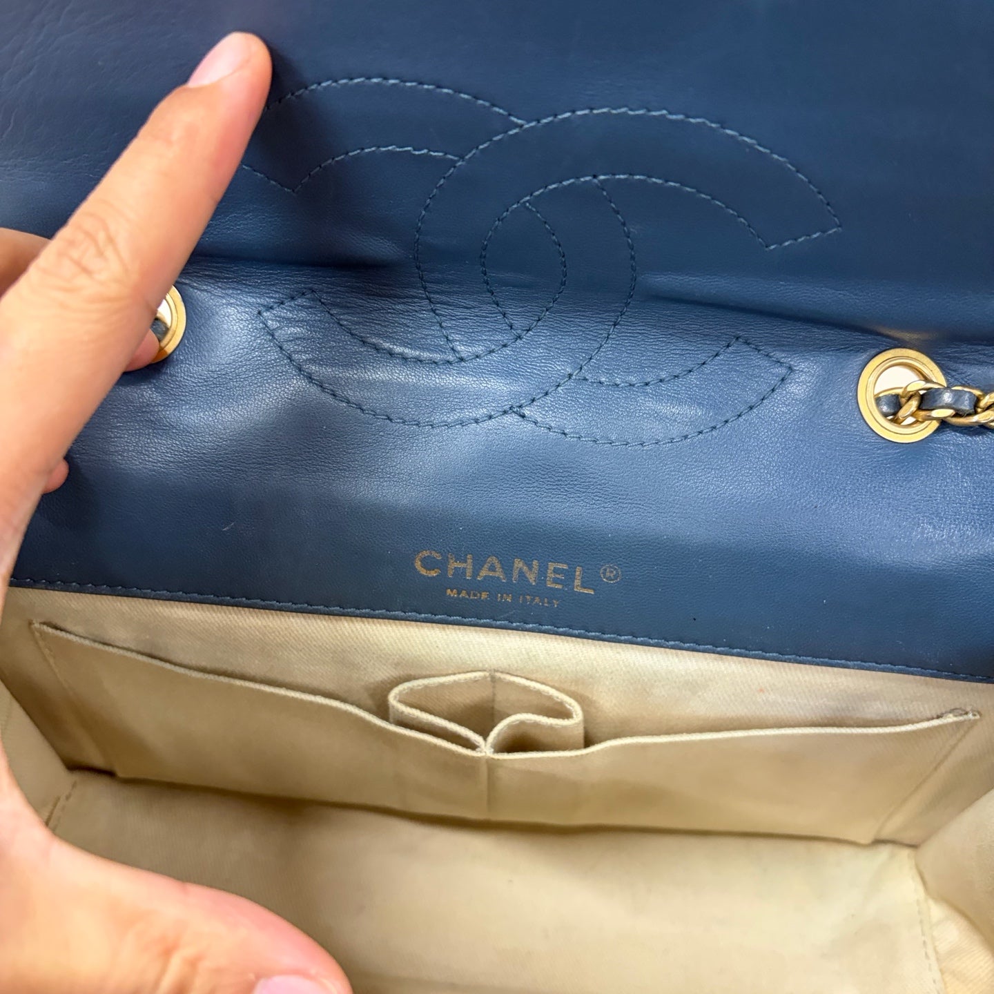 Chanel - 2.55 - Leather - Blue - (medium)