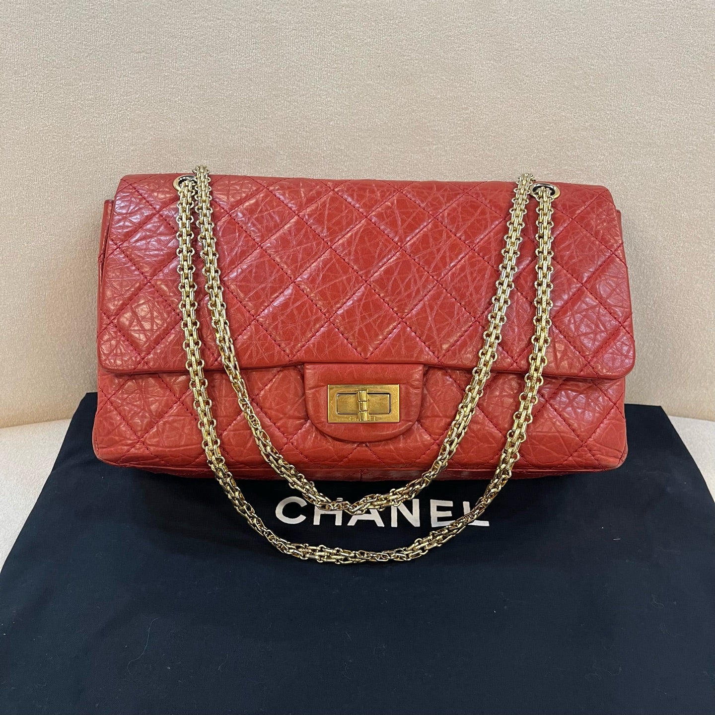 Chanel - 2.55 - Leather - Red - (large)