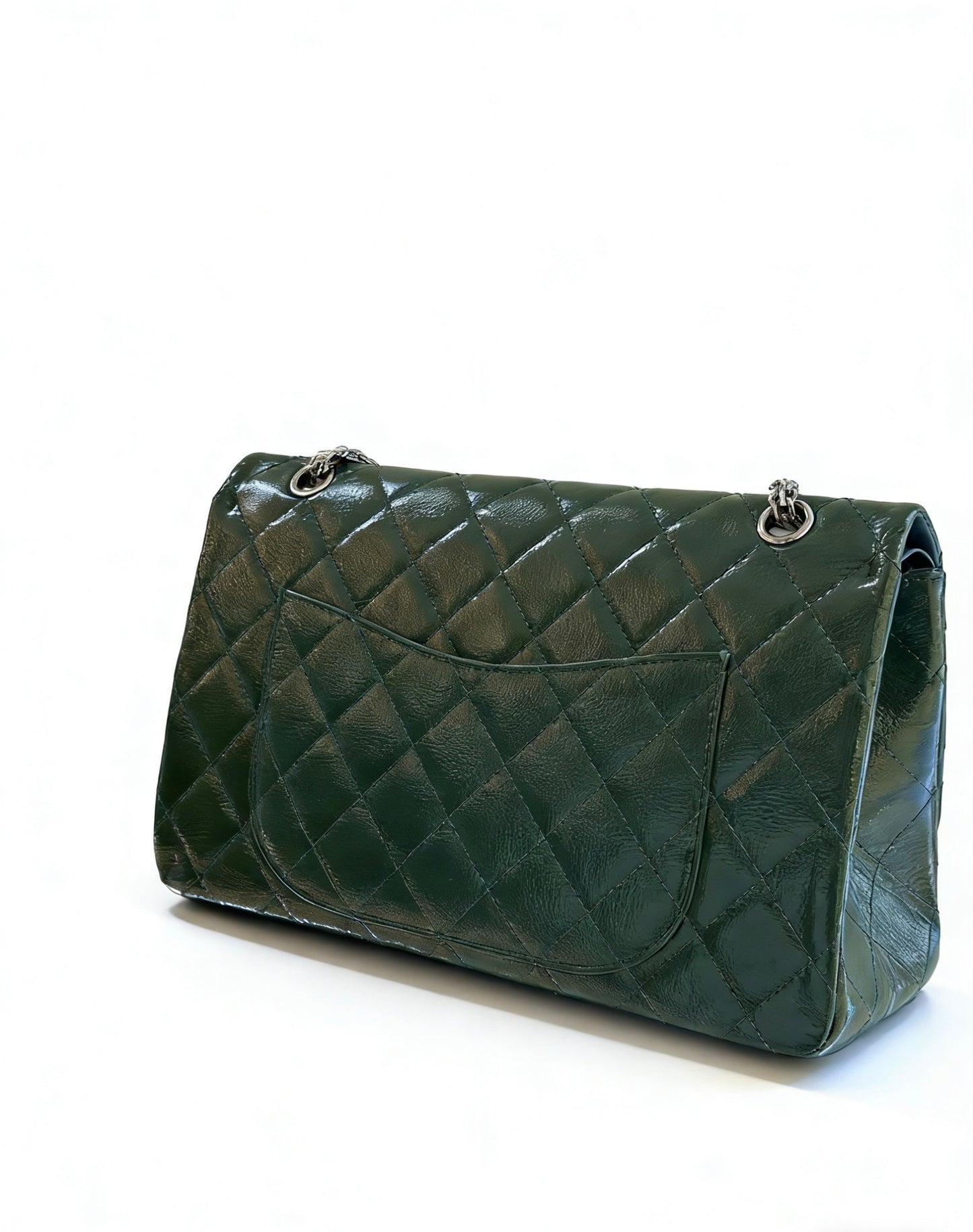Chanel - 2.55 Maxi Flap Bag - Patent leather - Green - (large)