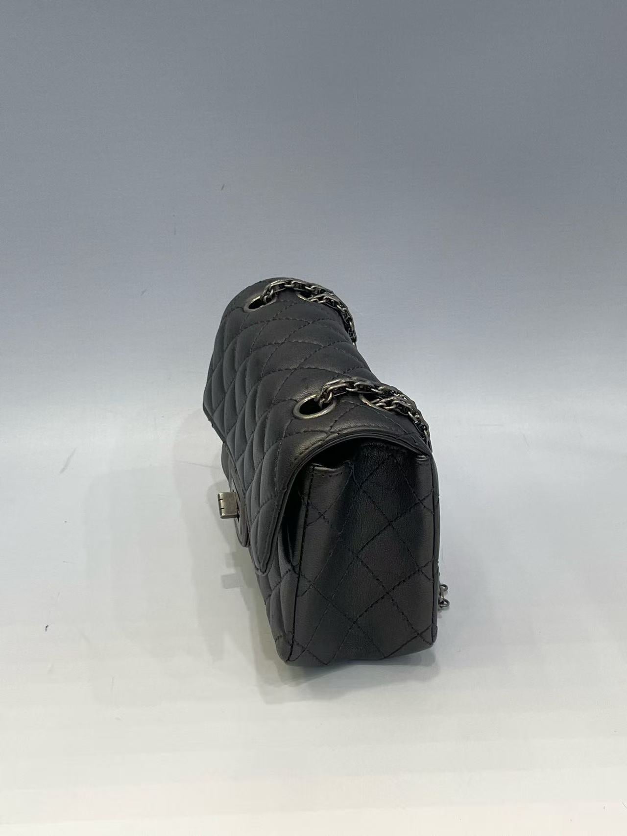 Chanel - 2.55 Mini Reissue - Metallic lambskin leather - Metallic Black/Pewter with Ruthenium-Tone Hardware - (mini)
