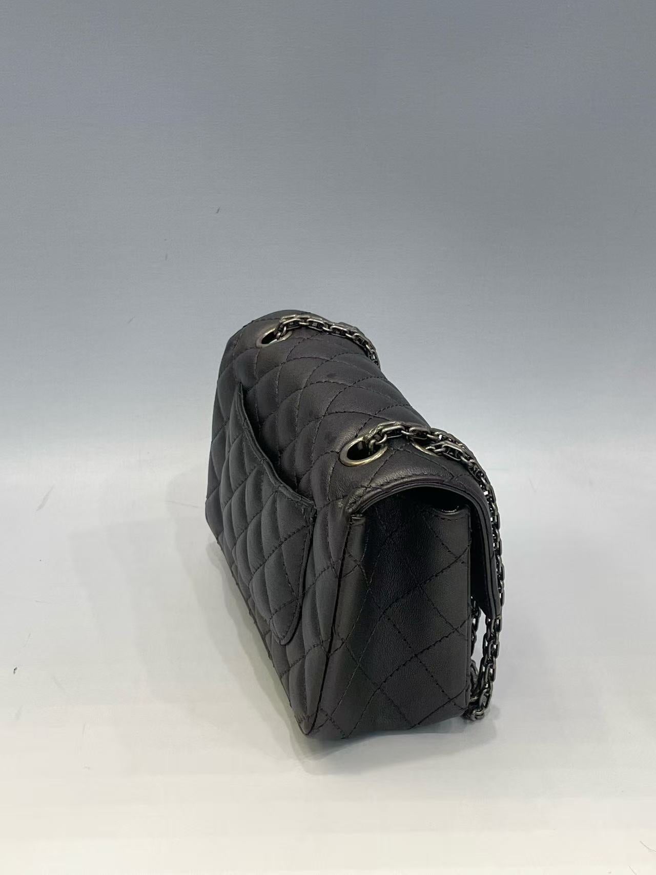 Chanel - 2.55 Mini Reissue - Metallic lambskin leather - Metallic Black/Pewter with Ruthenium-Tone Hardware - (mini)