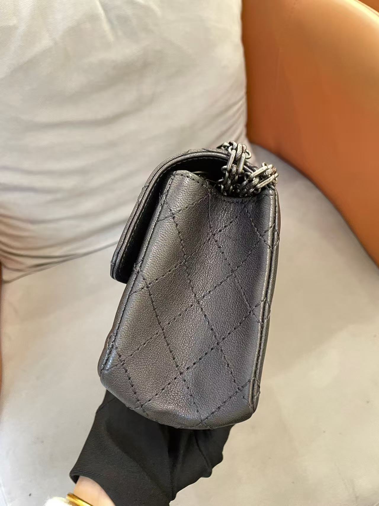Chanel - 2.55 Mini Reissue - Metallic lambskin leather - Metallic Black/Pewter with Ruthenium-Tone Hardware - (mini)