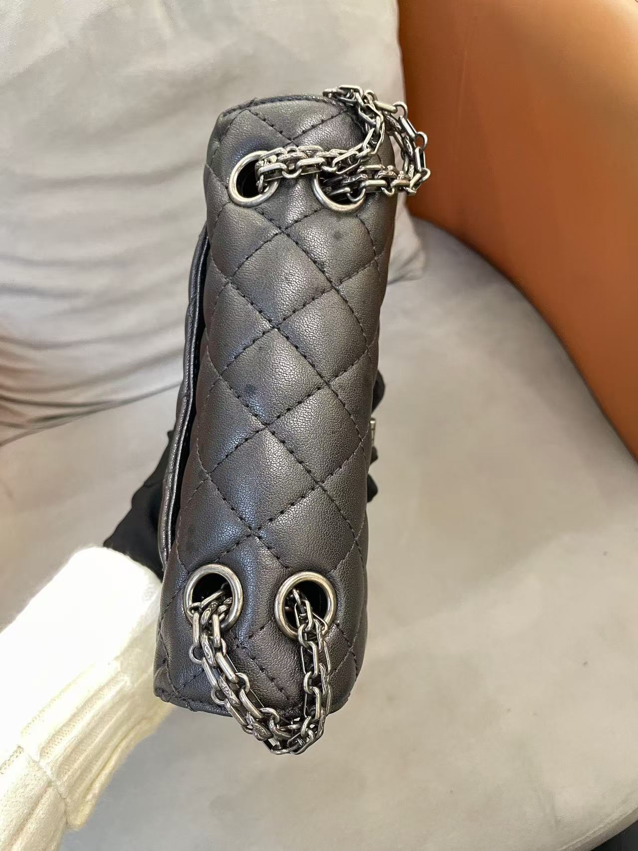 Chanel - 2.55 Mini Reissue - Metallic lambskin leather - Metallic Black/Pewter with Ruthenium-Tone Hardware - (mini)