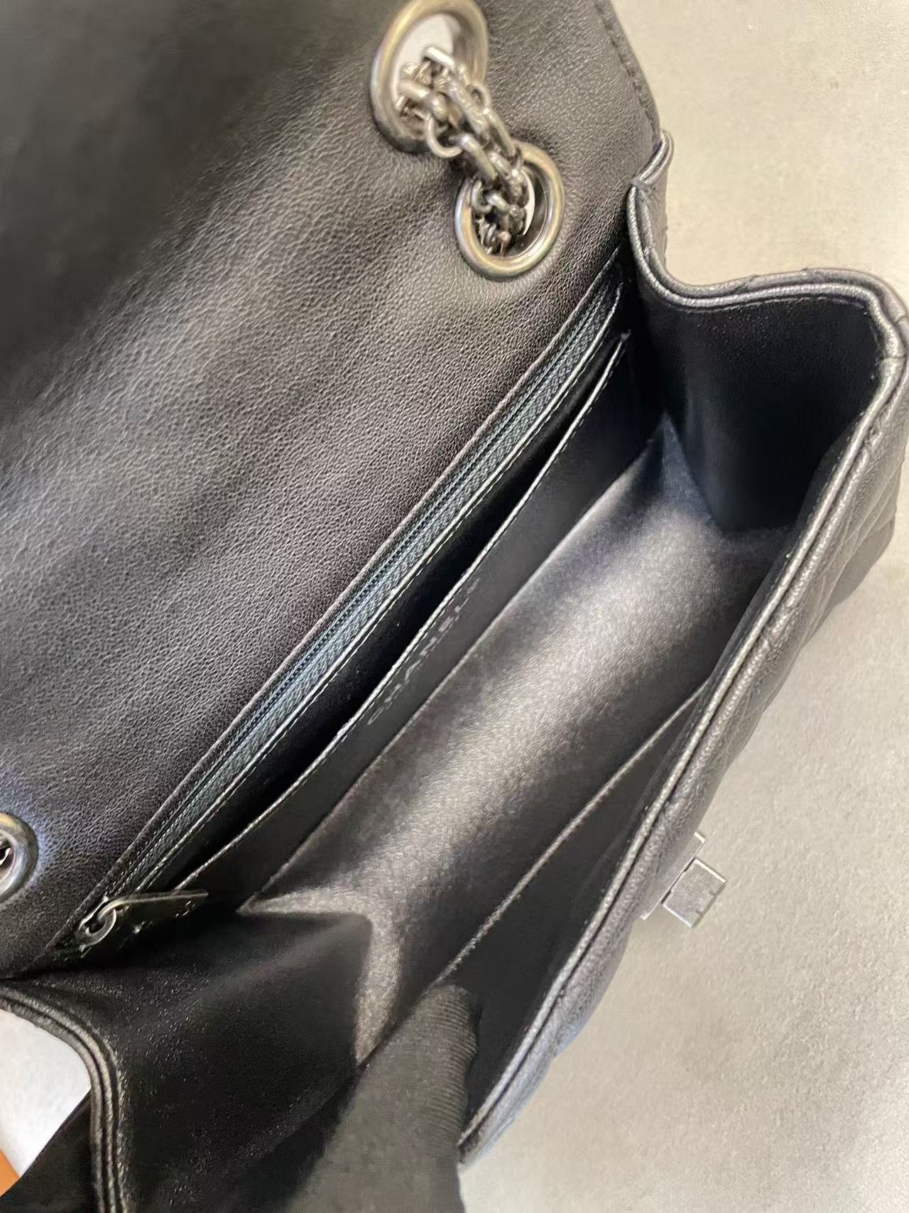 Chanel - 2.55 Mini Reissue - Metallic lambskin leather - Metallic Black/Pewter with Ruthenium-Tone Hardware - (mini)