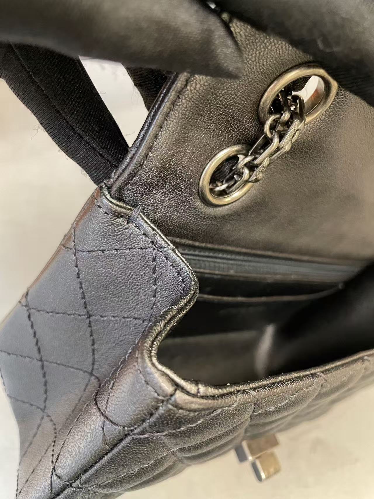 Chanel - 2.55 Mini Reissue - Metallic lambskin leather - Metallic Black/Pewter with Ruthenium-Tone Hardware - (mini)