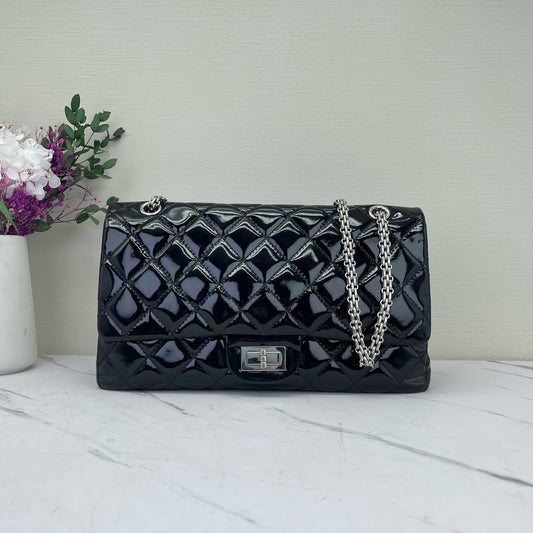 Chanel - 2.55 - Patent leather - Black - (medium)