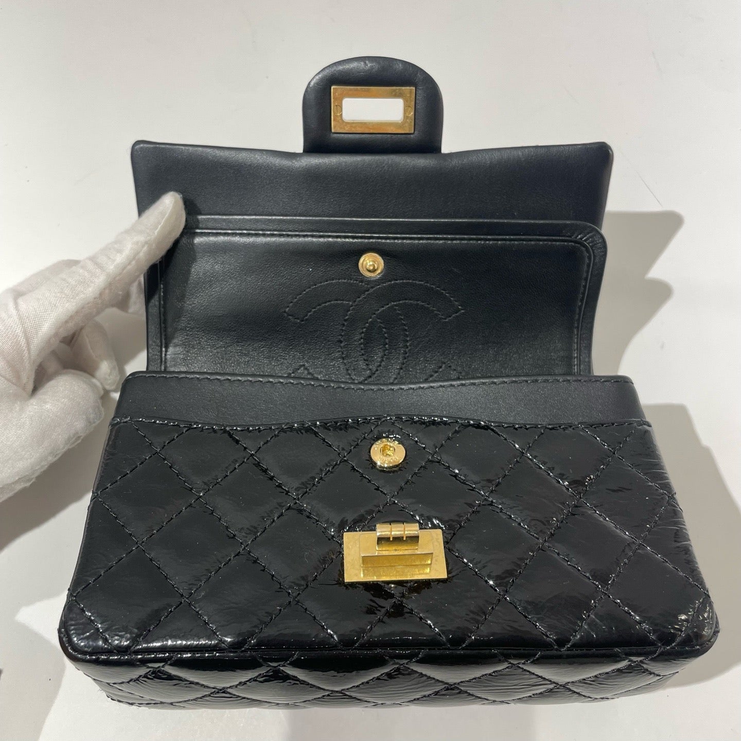 Chanel - 2.55 - Patent leather - Black - (mini)