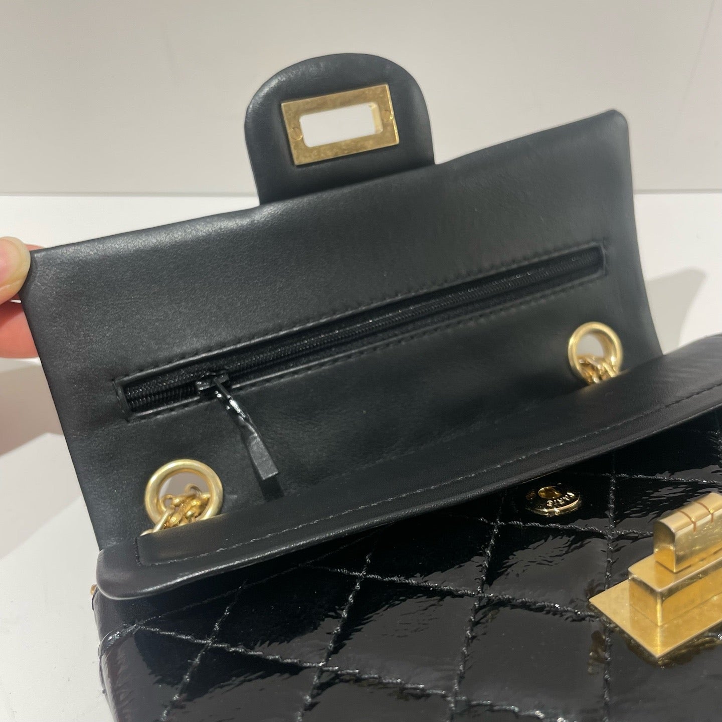 Chanel - 2.55 - Patent leather - Black - (mini)