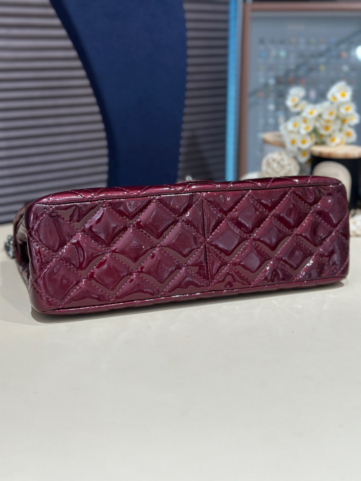 Chanel - 2.55 - Patent leather - Burgundy - (large)