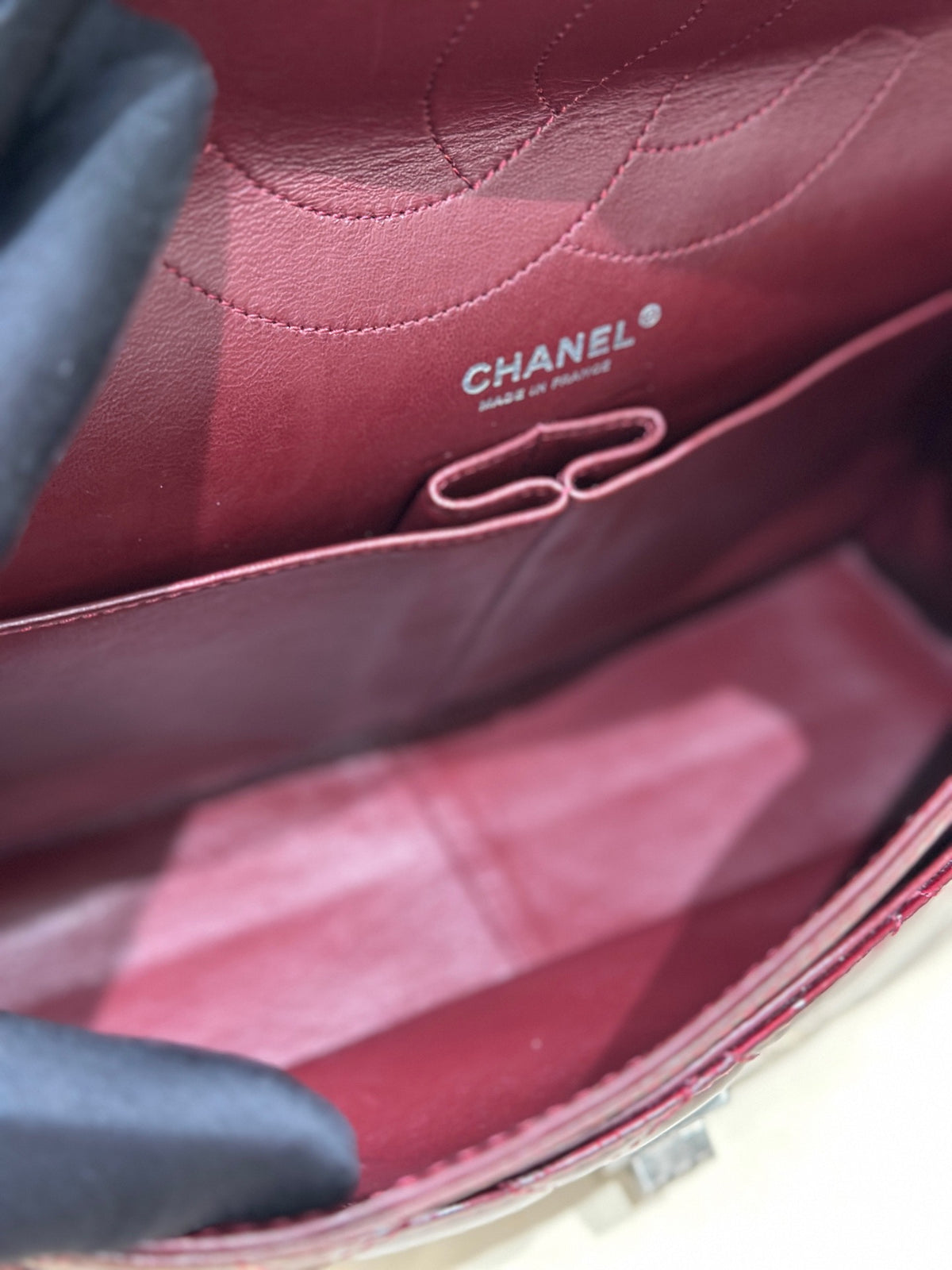 Chanel - 2.55 - Patent leather - Burgundy - (large)