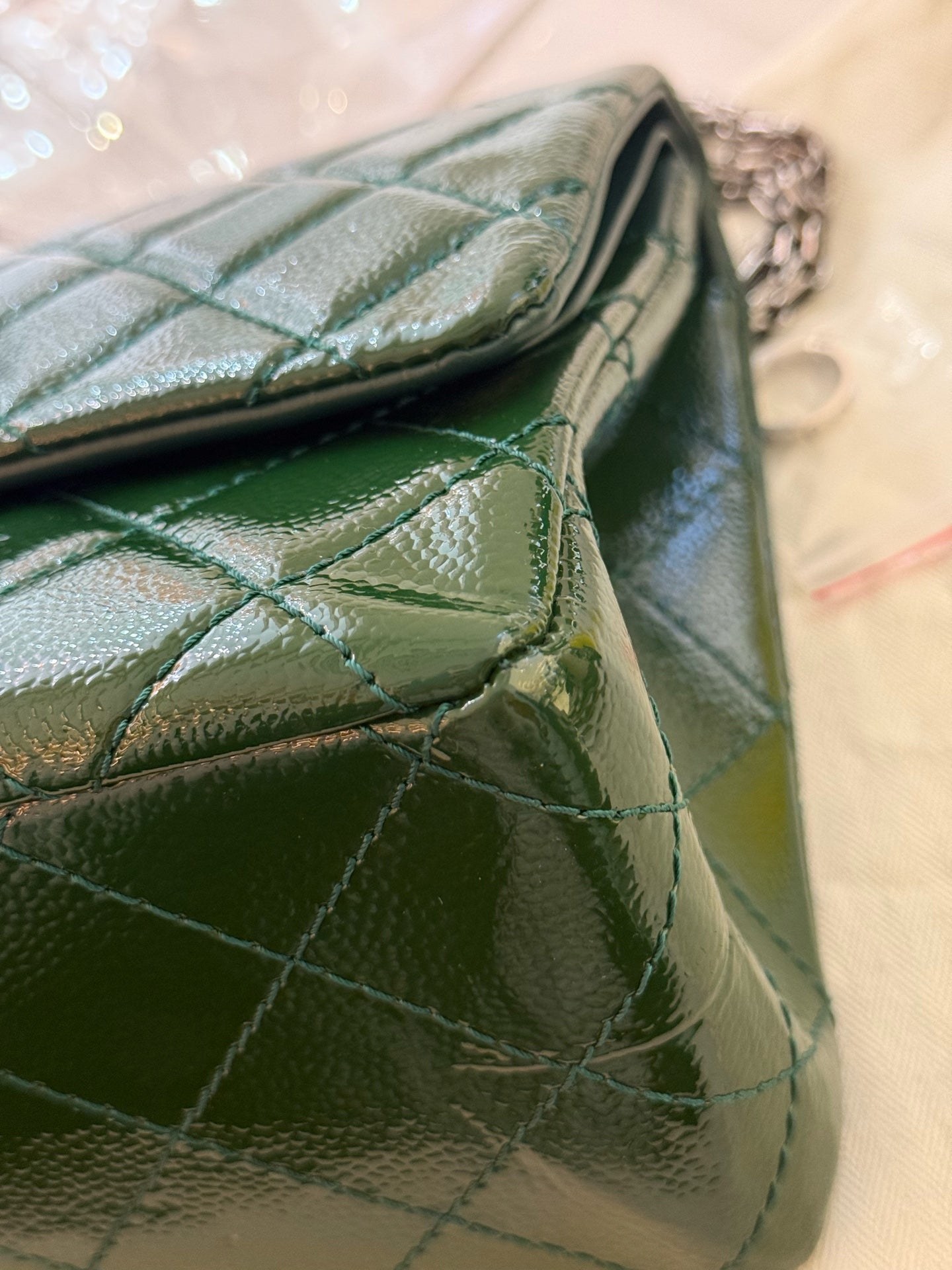 Chanel - 2.55 - Patent leather - Green - (small)