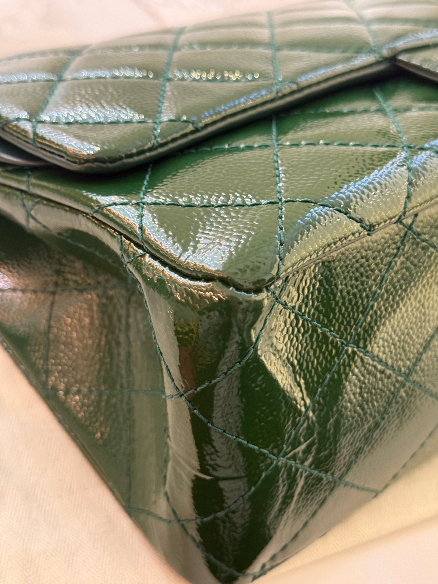 Chanel - 2.55 - Patent leather - Green - (small)