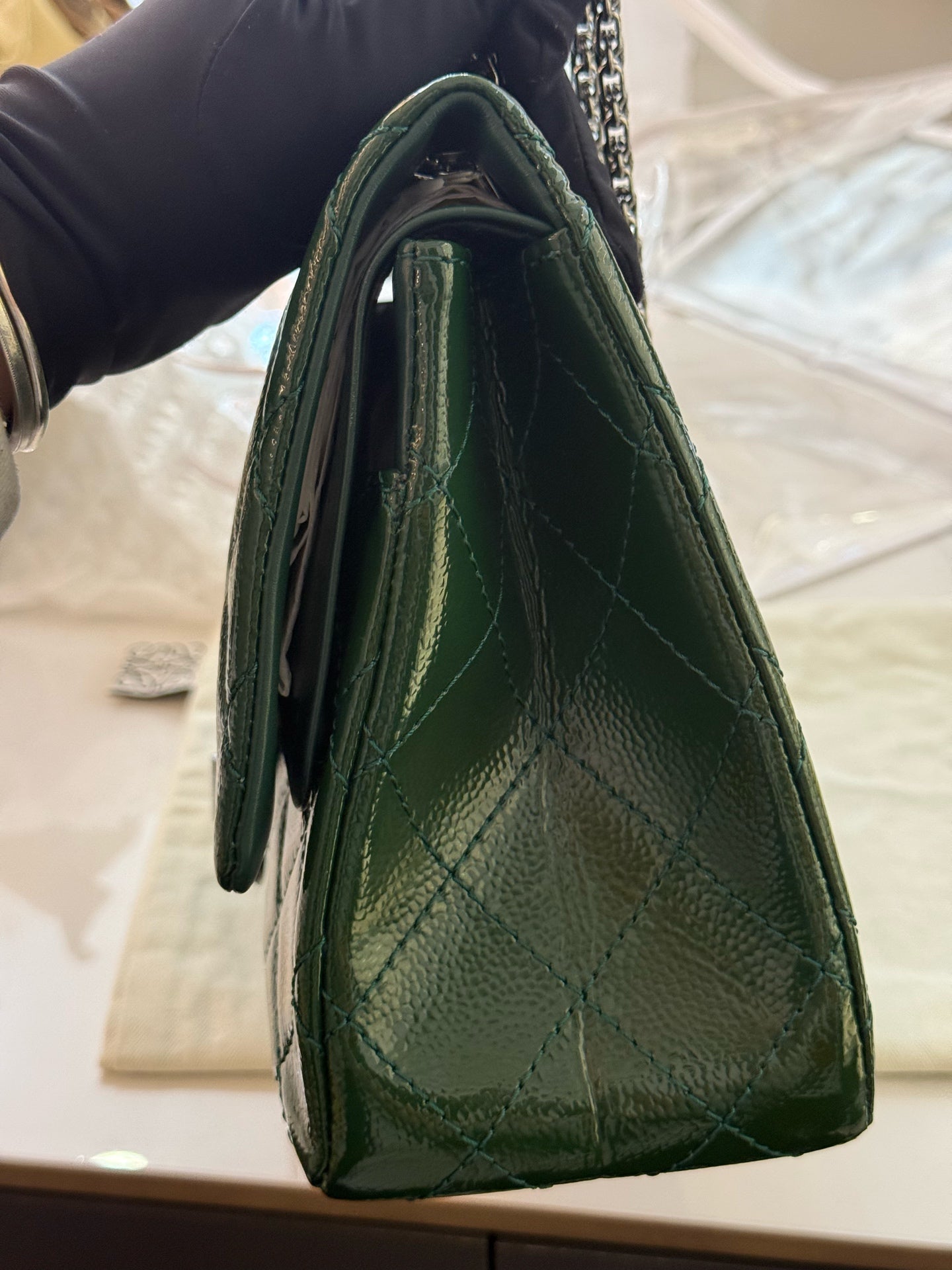 Chanel - 2.55 - Patent leather - Green - (small)