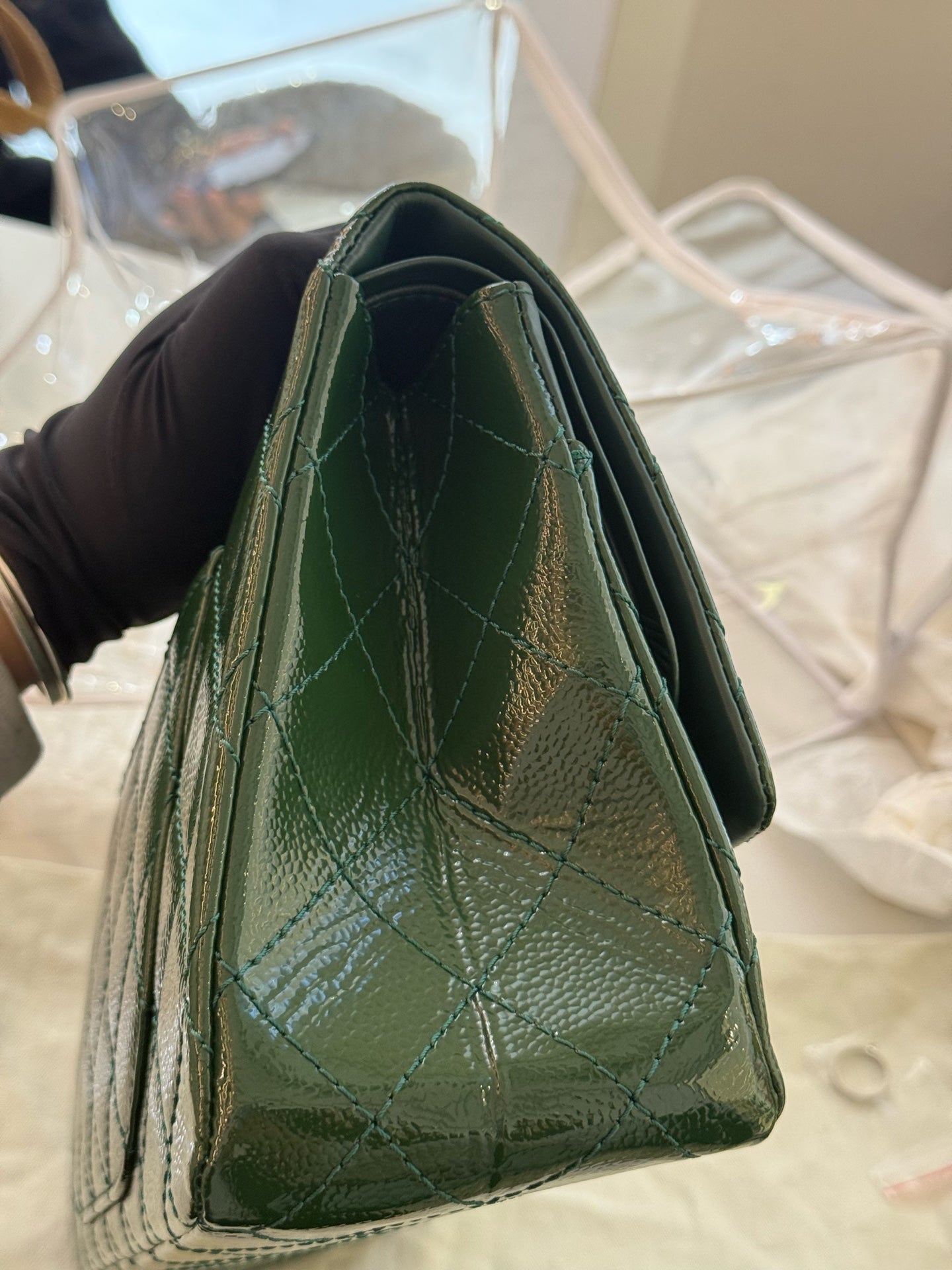 Chanel - 2.55 - Patent leather - Green - (small)