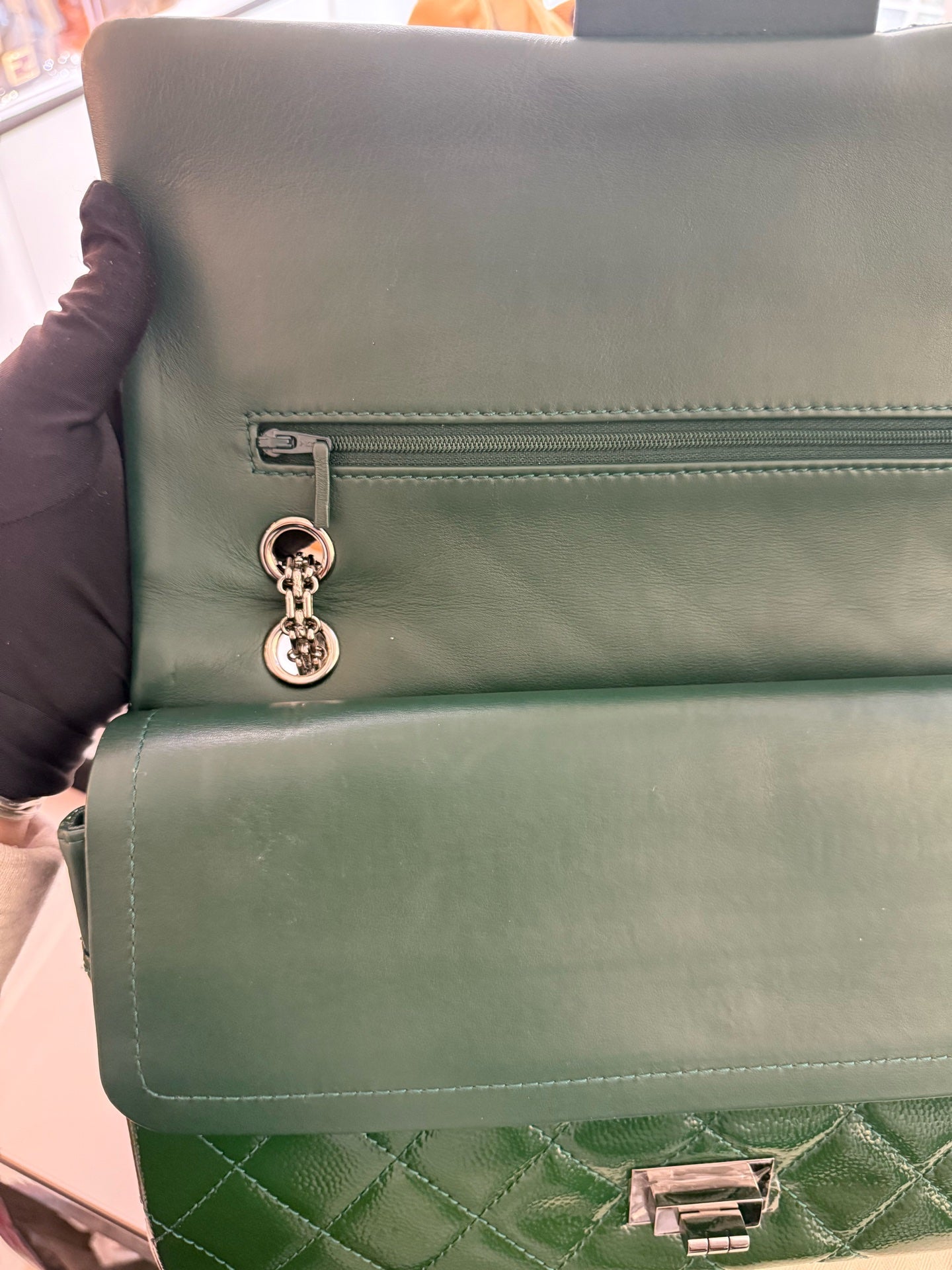 Chanel - 2.55 - Patent leather - Green - (small)