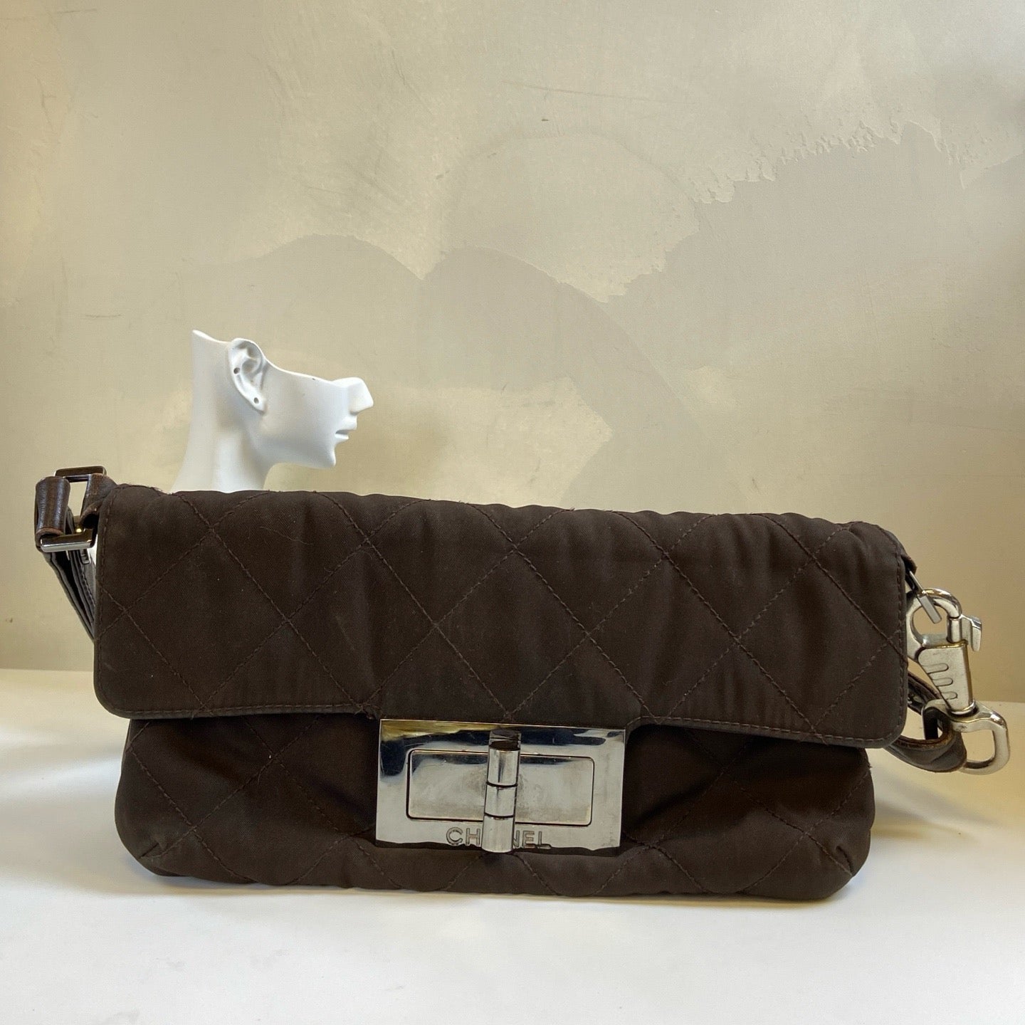 Chanel - 2.55 - Polyamide - Brown - (small)