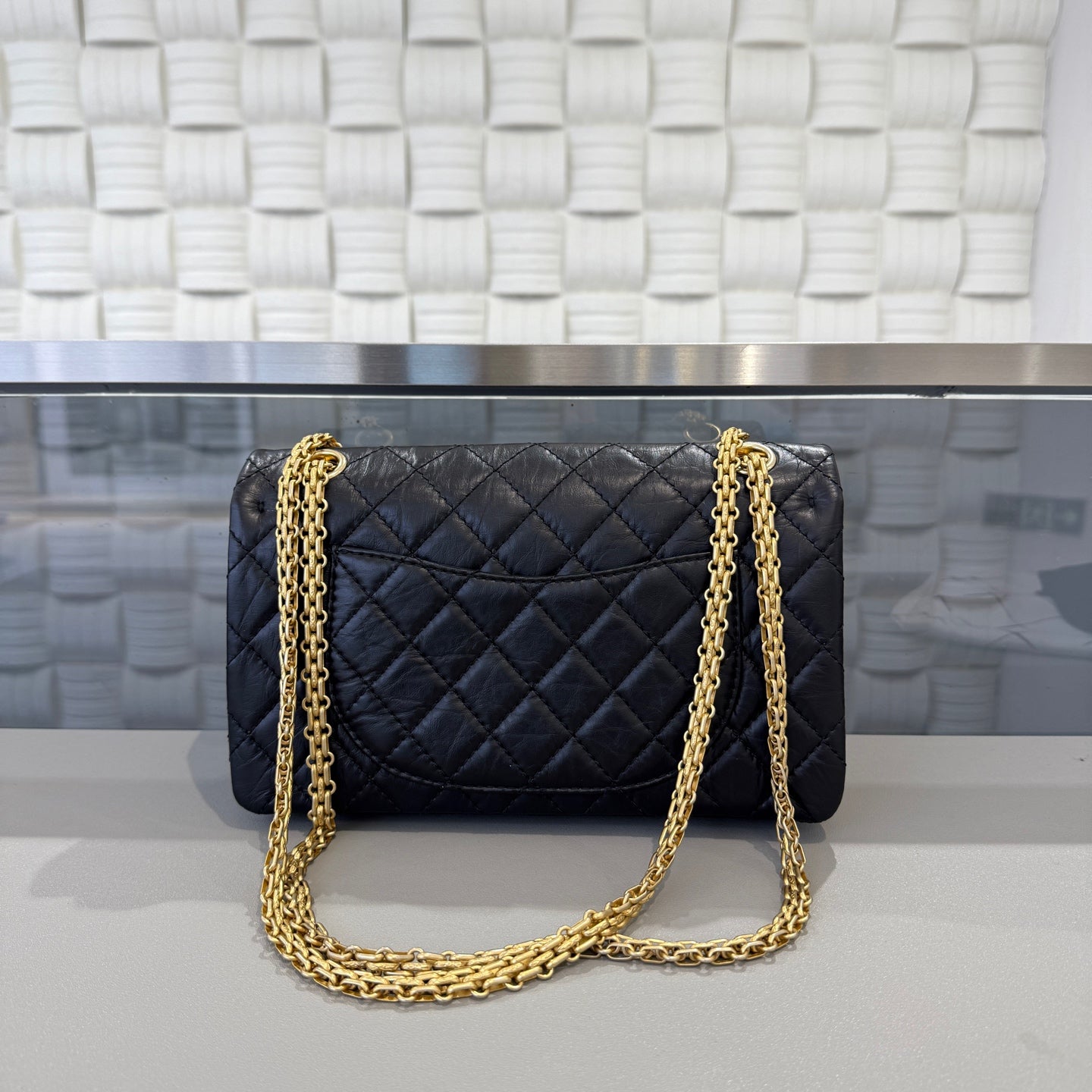 Chanel - 2.55 Reissue Flap Bag - Aged calfskin leather - Black - (small)