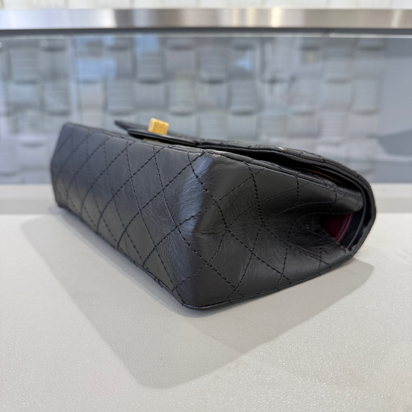 Chanel - 2.55 Reissue Flap Bag - Aged calfskin leather - Black - (small)