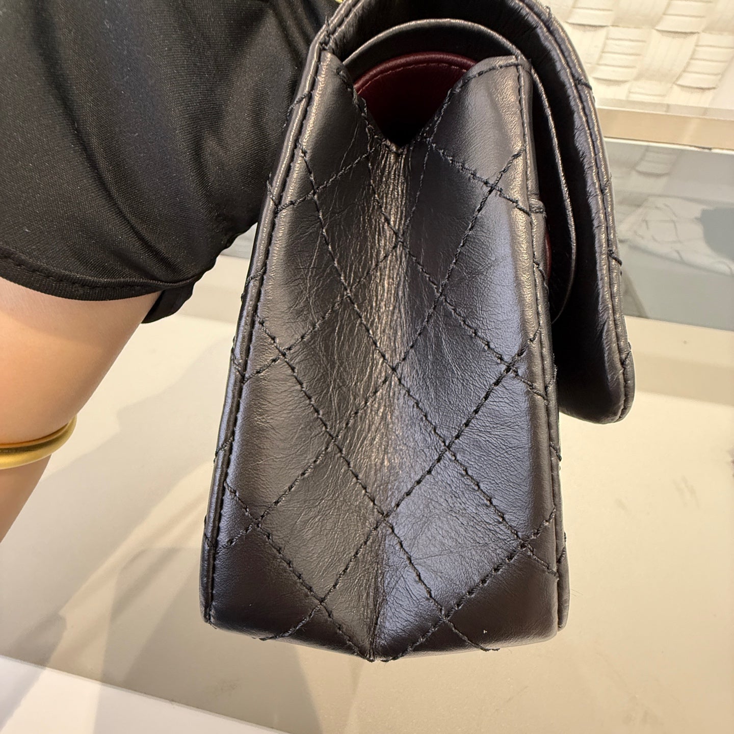 Chanel - 2.55 Reissue Flap Bag - Aged calfskin leather - Black - (small)