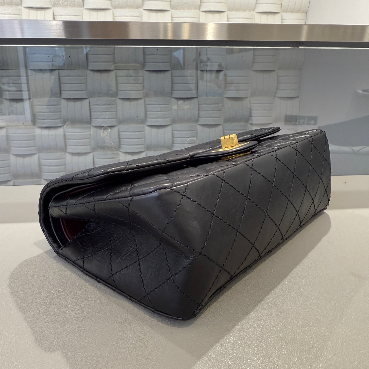 Chanel - 2.55 Reissue Flap Bag - Aged calfskin leather - Black - (small)