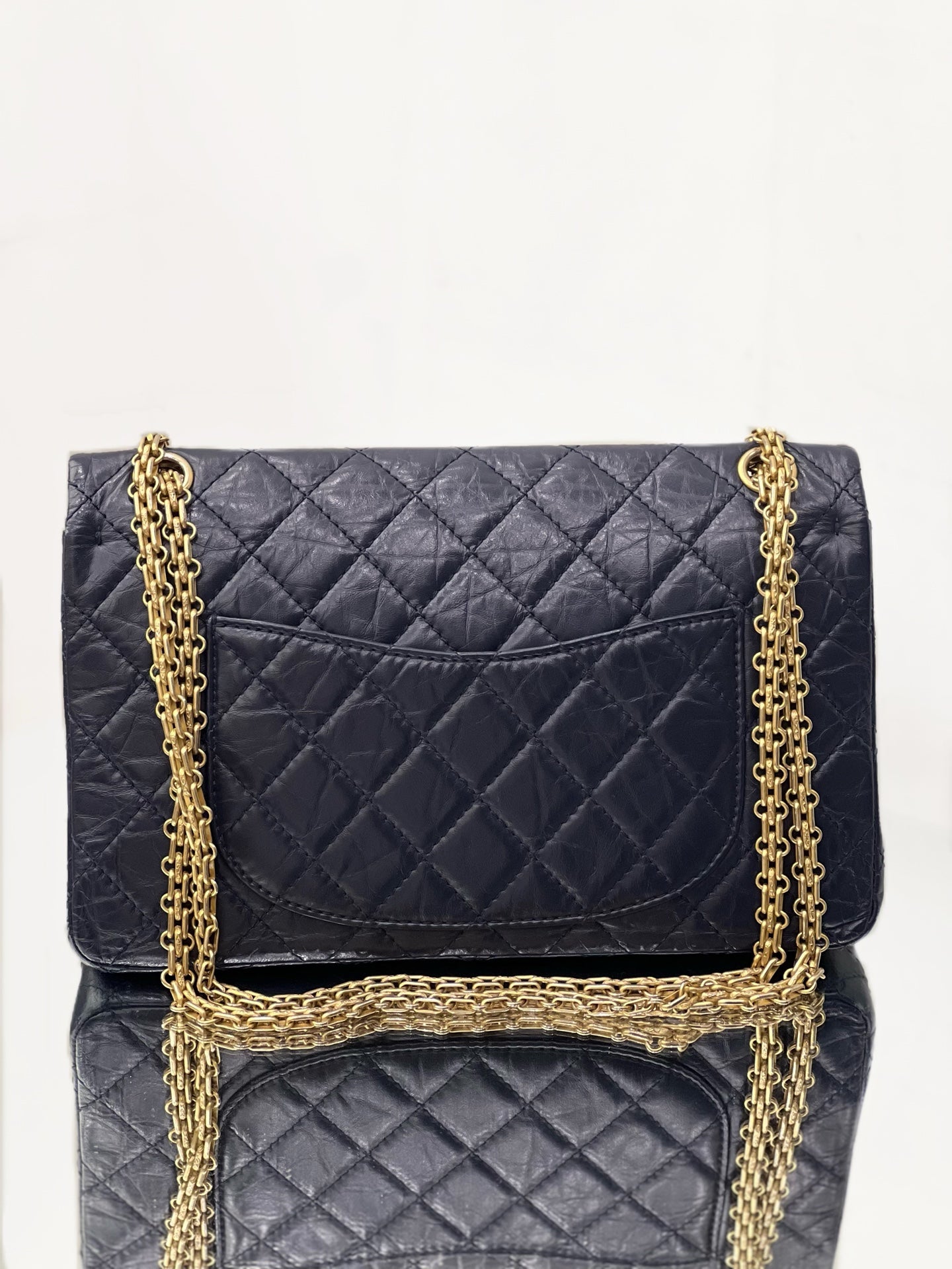 Chanel - 2.55 Reissue Flap Bag - Aged Calfskin Leather - Blue - (Medium)
