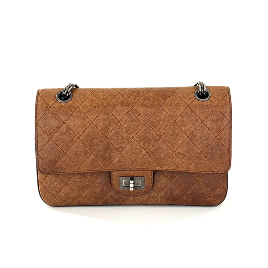 Chanel - 2.55 Reissue Flap Bag - Aged calfskin leather - Brown - (Small)