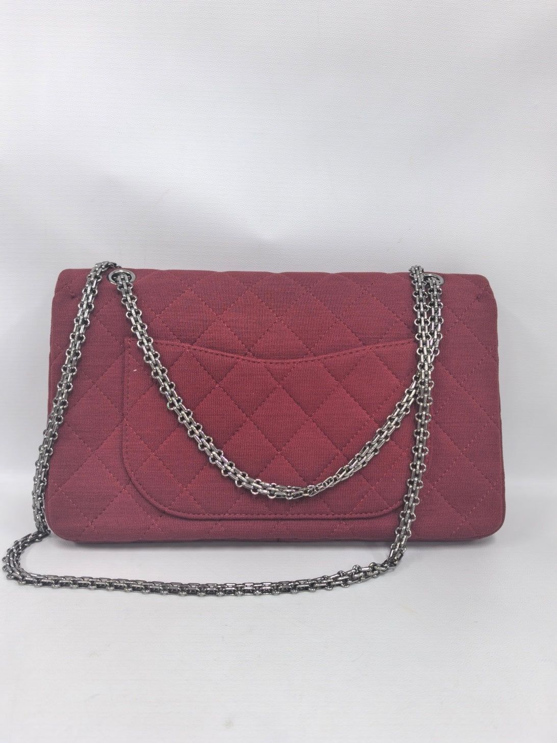 Chanel - 2.55 Reissue - Quilted fabric - Rose Red with Silver-Tone Hardware - (Small)