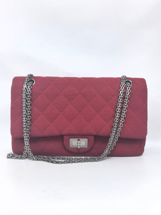 Chanel - 2.55 Reissue - Quilted fabric - Rose Red with Silver-Tone Hardware - (Small)