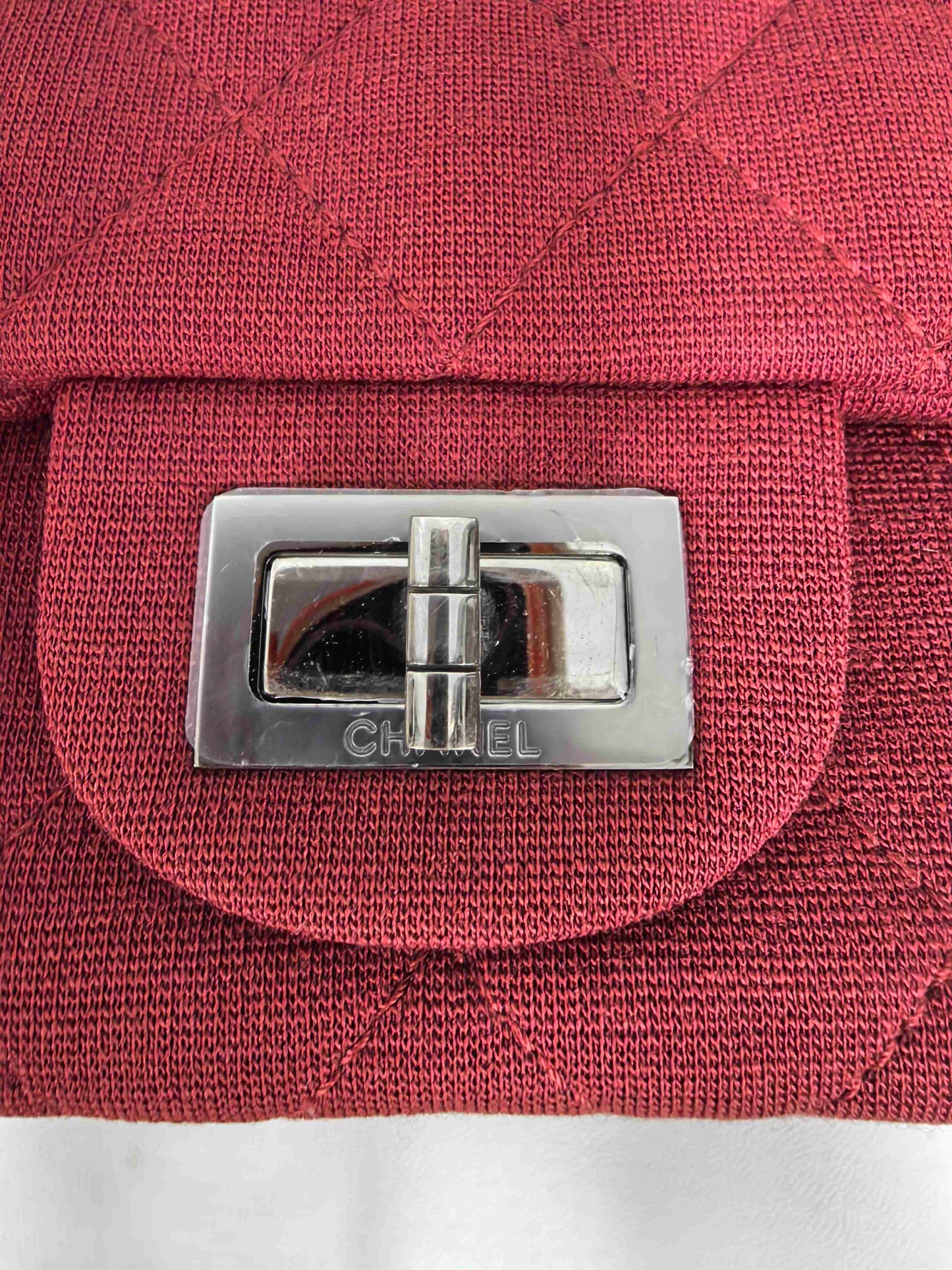 Chanel - 2.55 Reissue - Quilted fabric - Rose Red with Silver-Tone Hardware - (Small)