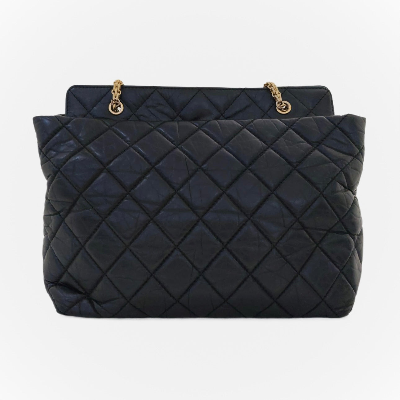 Chanel - 2.55 Series Chain Tote Bag - Calfskin leather - Black - (medium)
