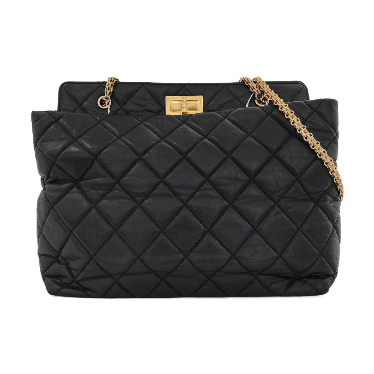 Chanel - 2.55 Series Chain Tote Bag - Calfskin leather - Black - (medium)