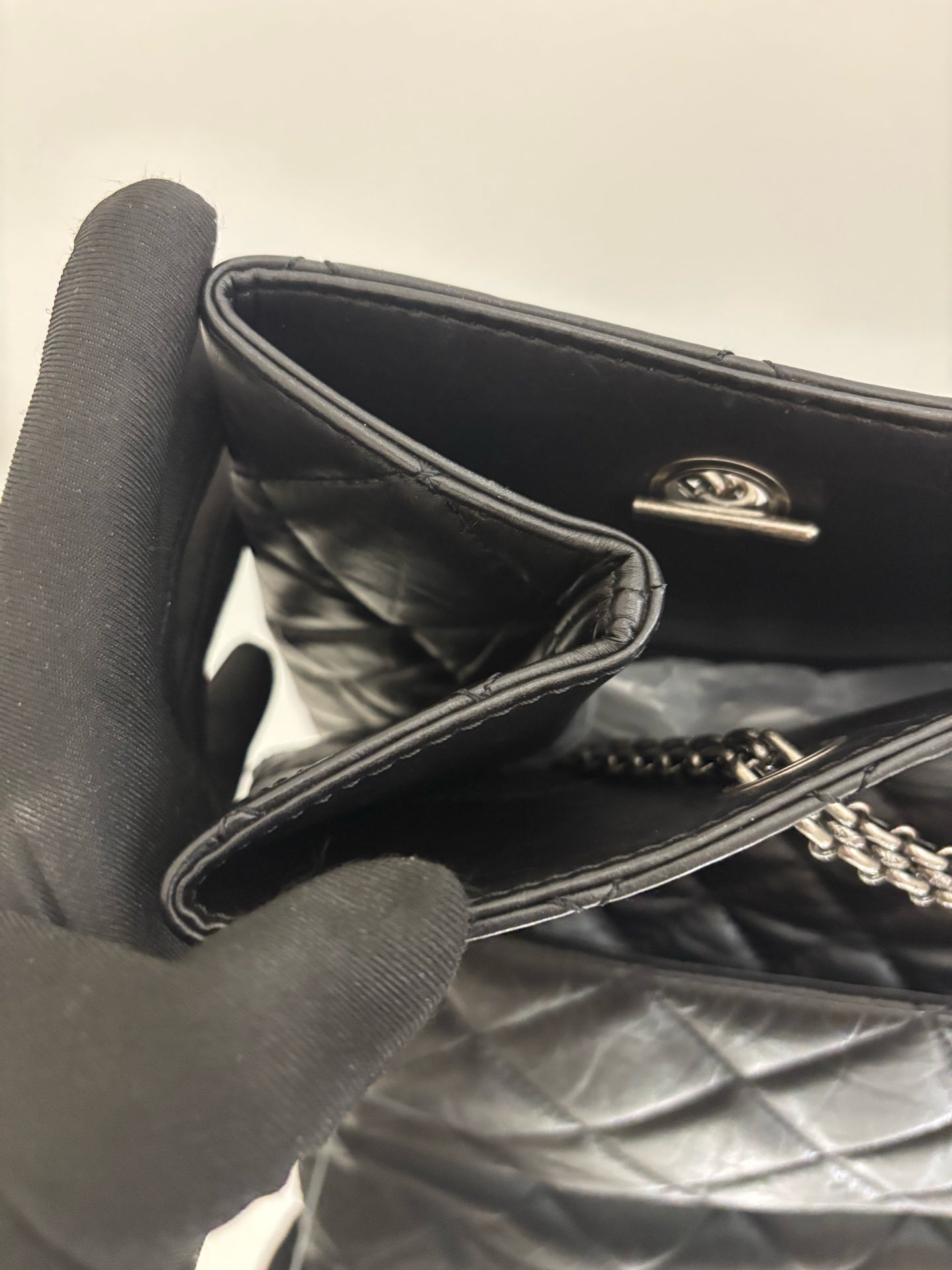 Chanel - 2.55 Series Tote - Aged calfskin leather - Black with Silver-Tone Hardware - (Large)