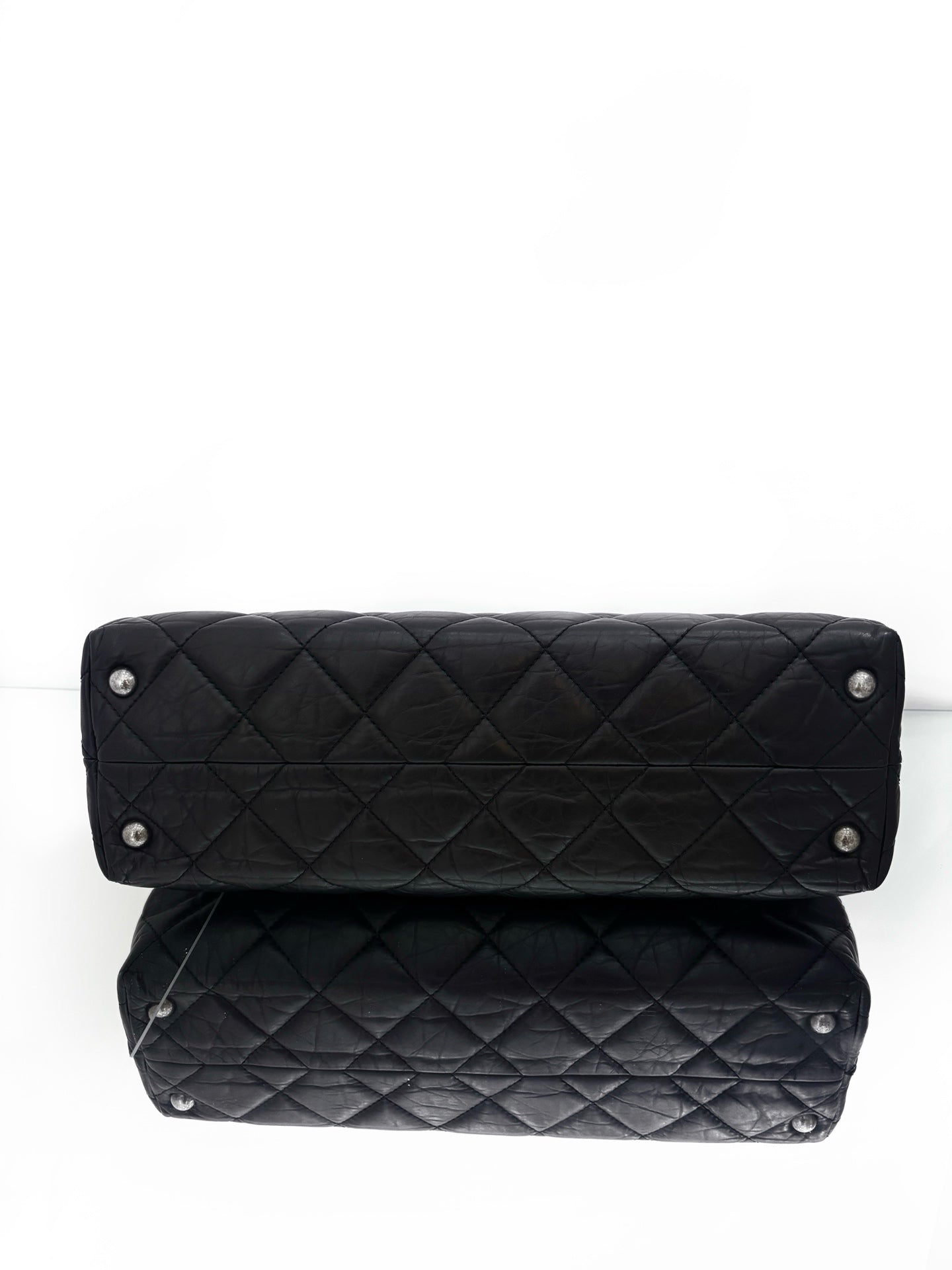 Chanel - 2.55 Series Tote - Aged calfskin leather - Black with Silver-Tone Hardware - (Large)