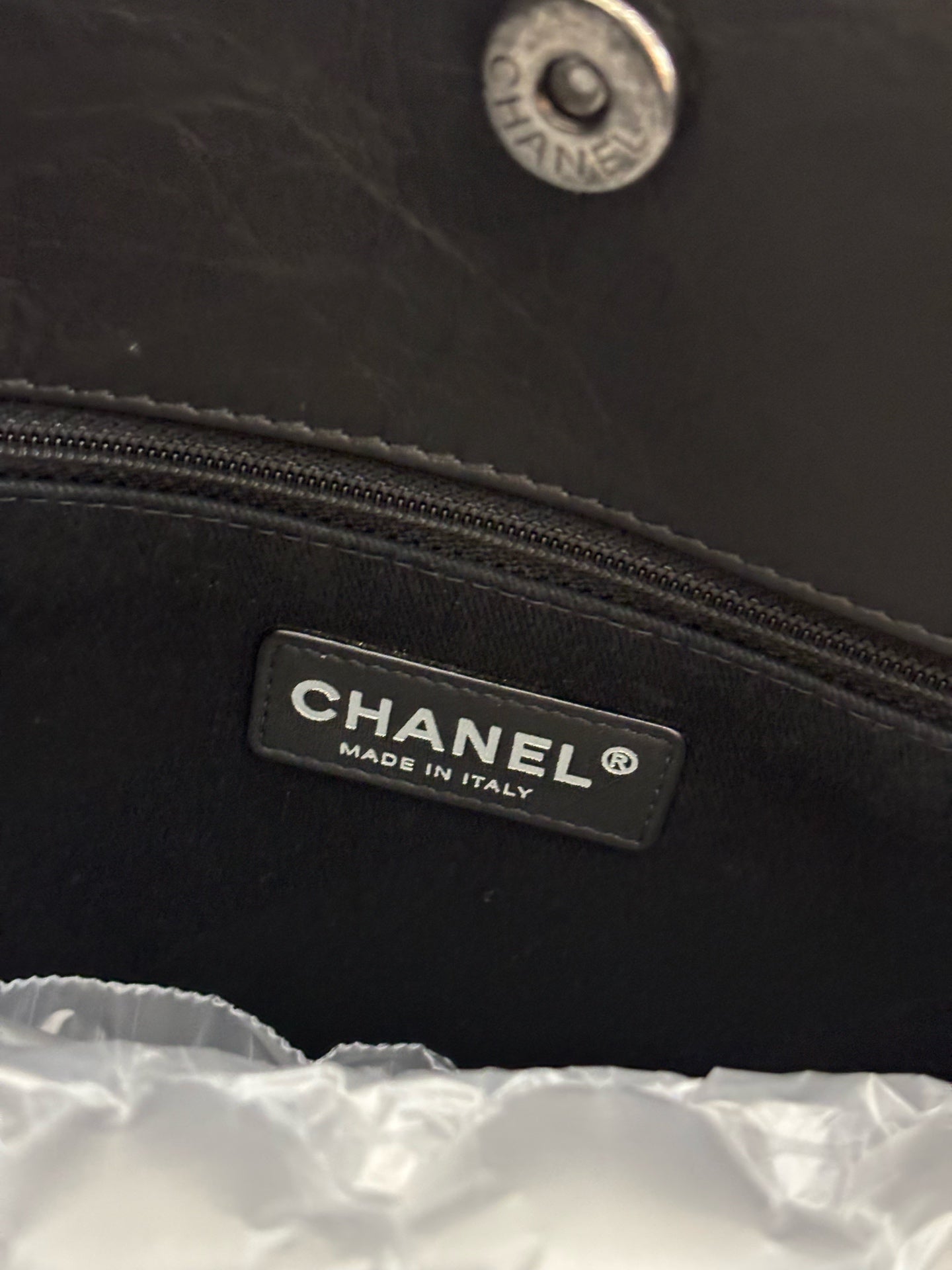 Chanel - 2.55 Series Tote - Aged calfskin leather - Black with Silver-Tone Hardware - (Large)