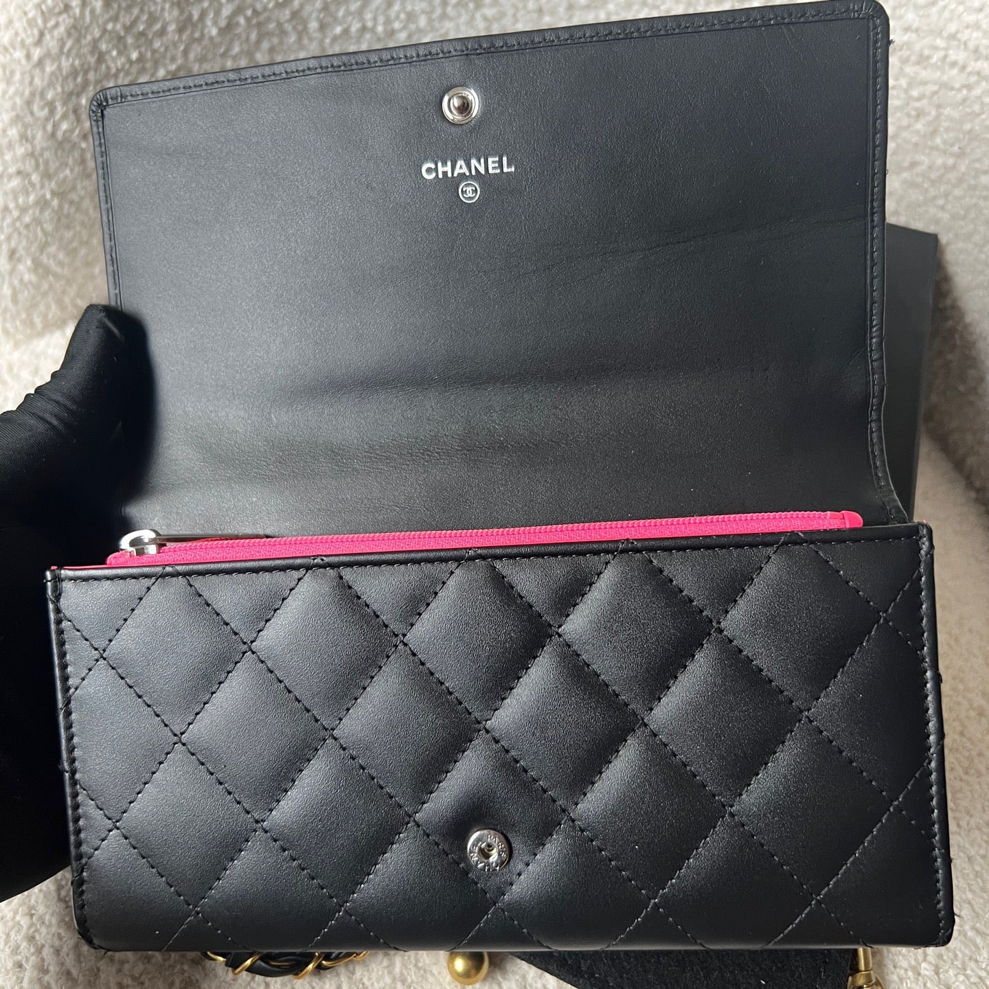 Chanel - 2.55 Wallet On Chain - Leather - Black - (medium)