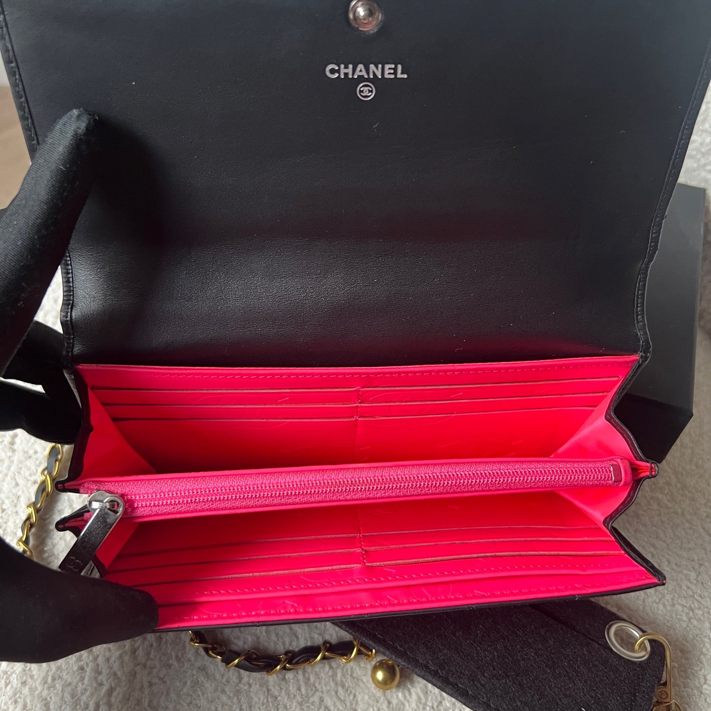 Chanel - 2.55 Wallet On Chain - Leather - Black - (medium)